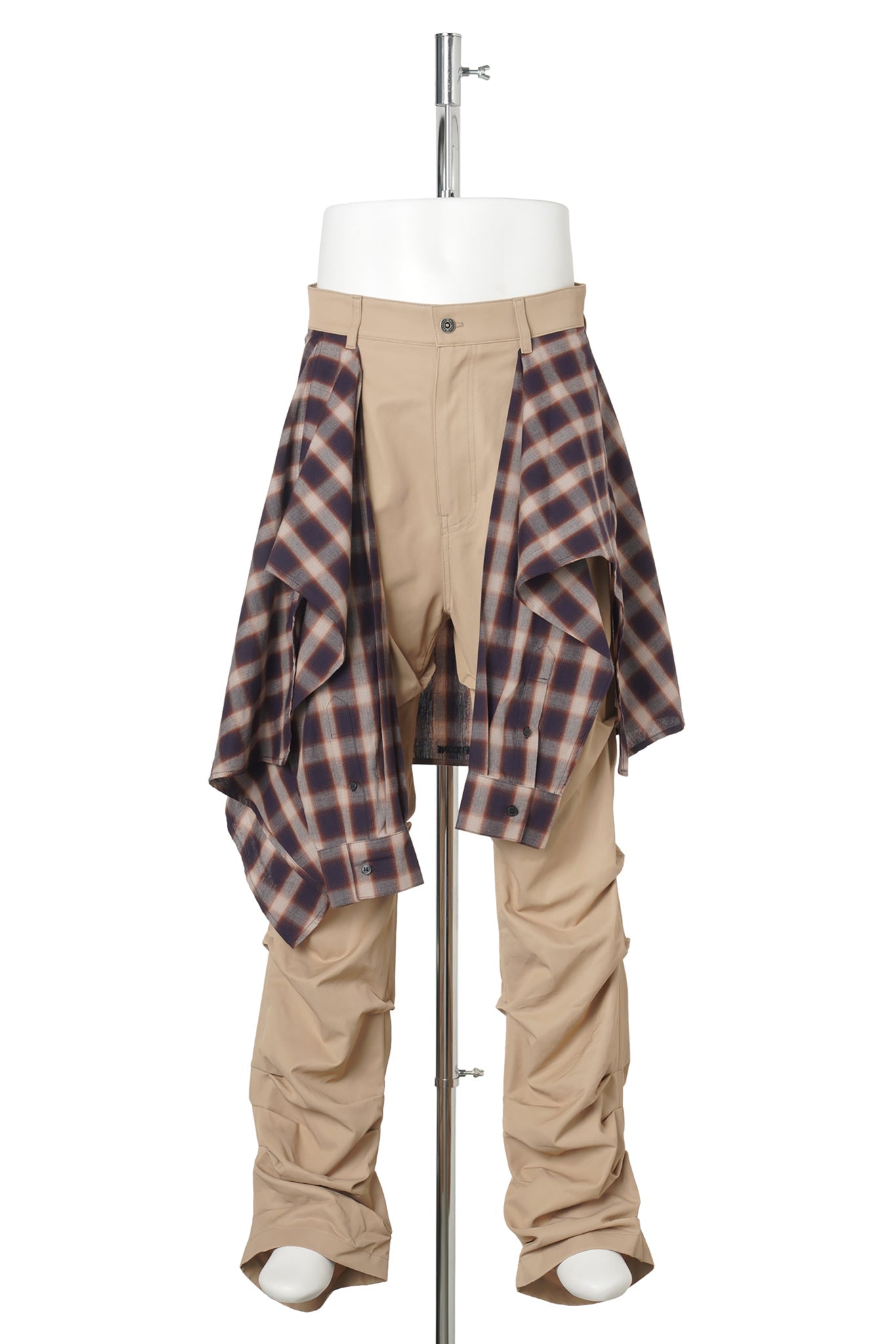BEIGE MENS SHIRT WRAPPED PANTS / BEIGE