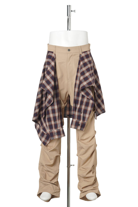 BEIGE MENS SHIRT WRAPPED PANTS / BEIGE