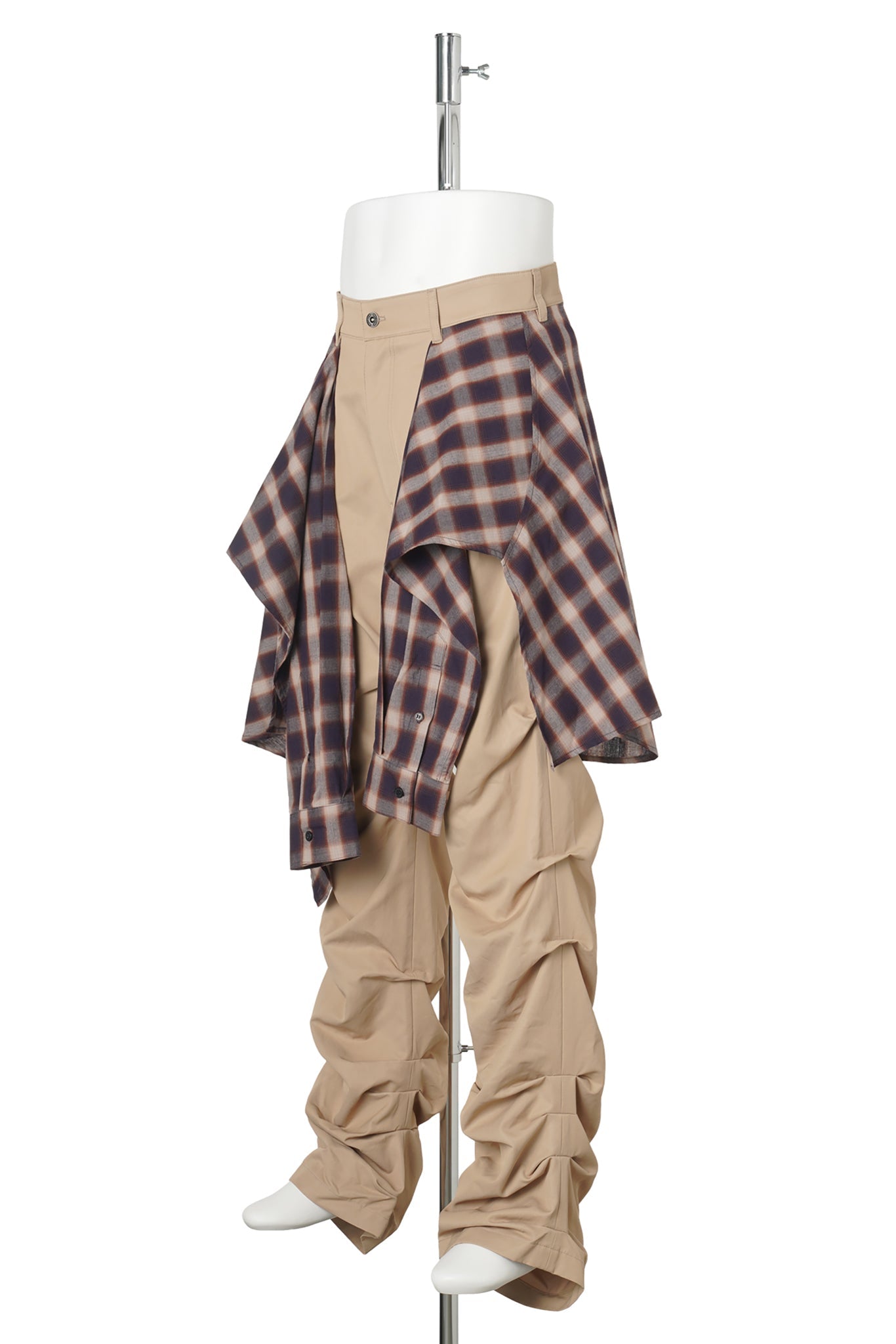 BEIGE MENS SHIRT WRAPPED PANTS / BEIGE