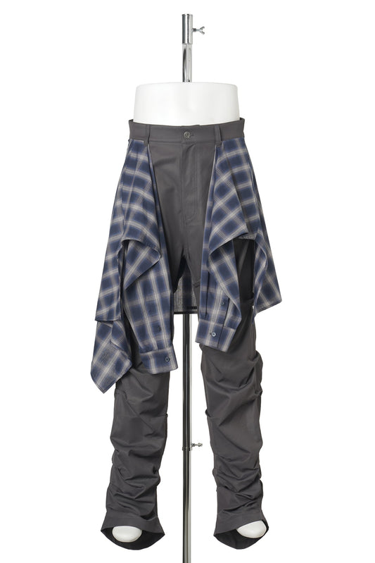 CHARCOAL MENS SHIRT WRAPPED PANTS / CHARCOAL