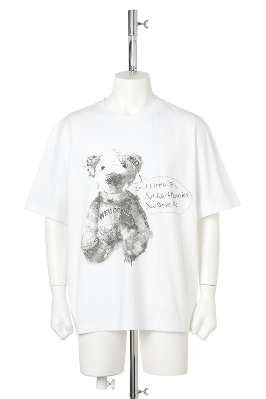 WHITE DRAWING TEDDY T-SHIRT / WHITE