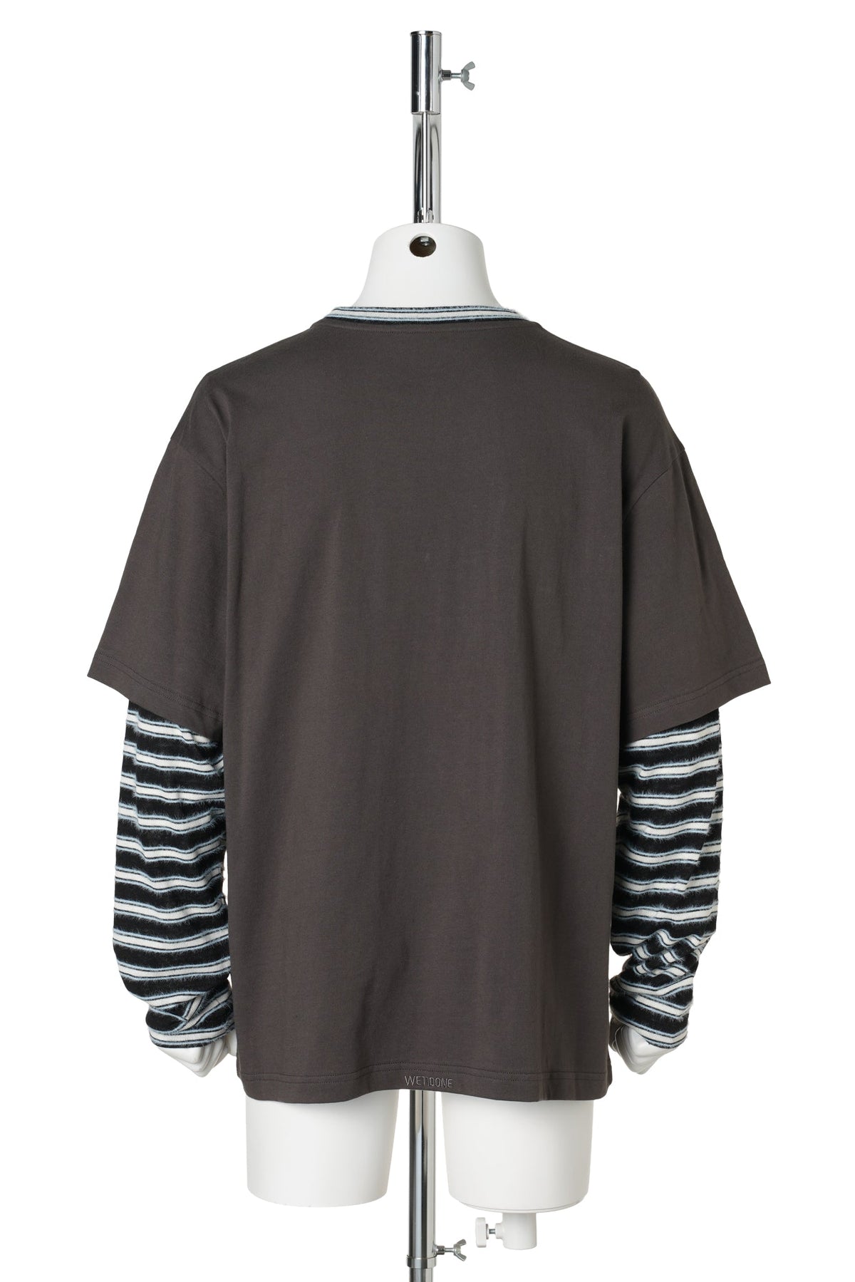CHARCOAL ROPE-EMBROIDERED LONG-SLEEVED T-SHIRT / CHARCOAL