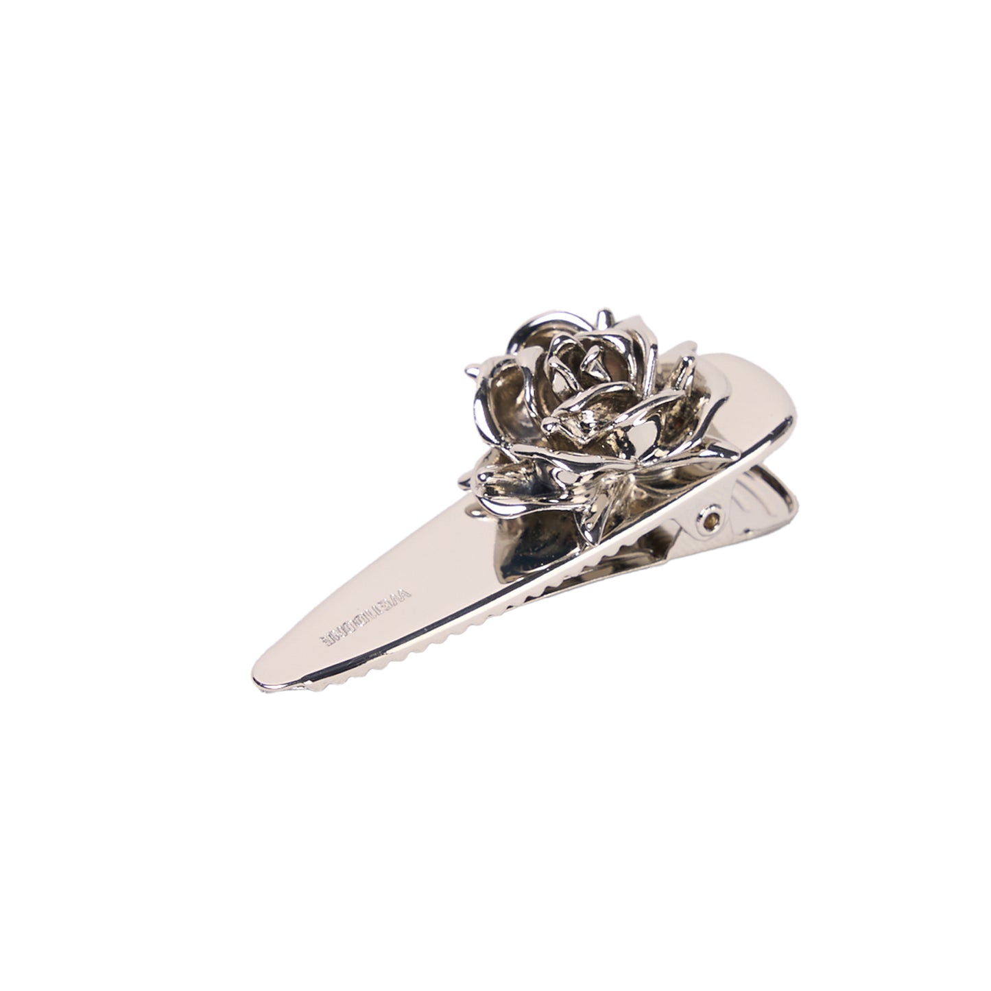 SILVER SPIKY ROSE HAIR CLIP / SILVER
