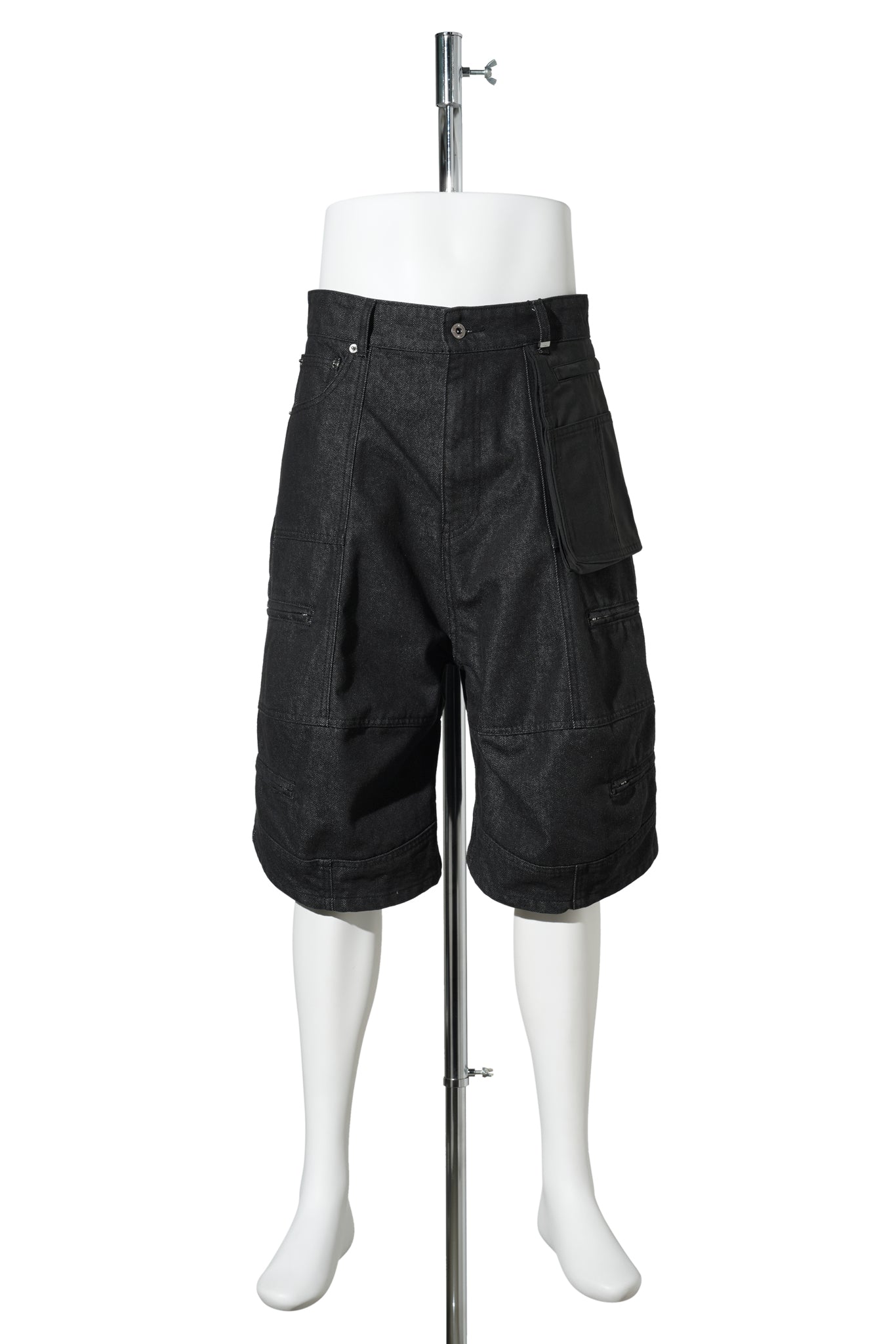 BLACK MENS CARPANTER DENIM SHORTS / BLACK