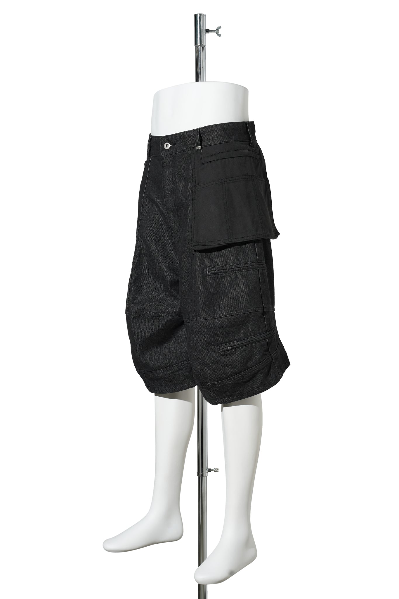BLACK MENS CARPANTER DENIM SHORTS / BLACK