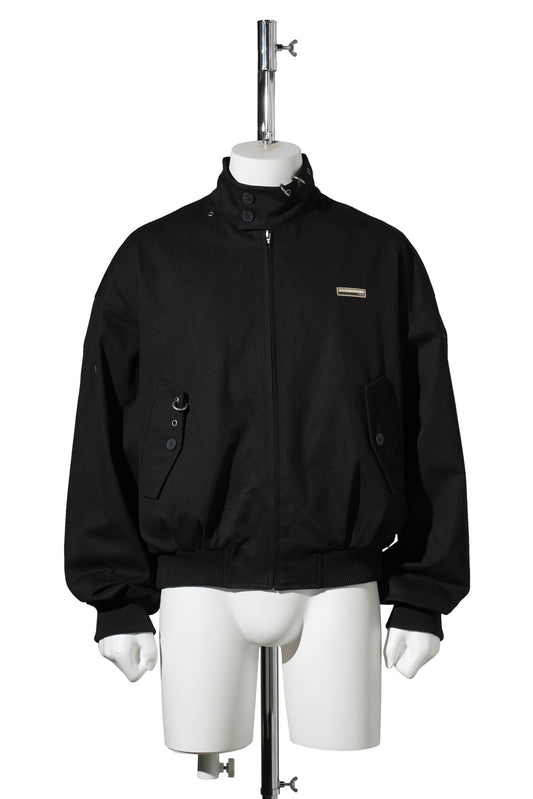 BLACK PIERCING HARRINGTON JACKET / BLACK