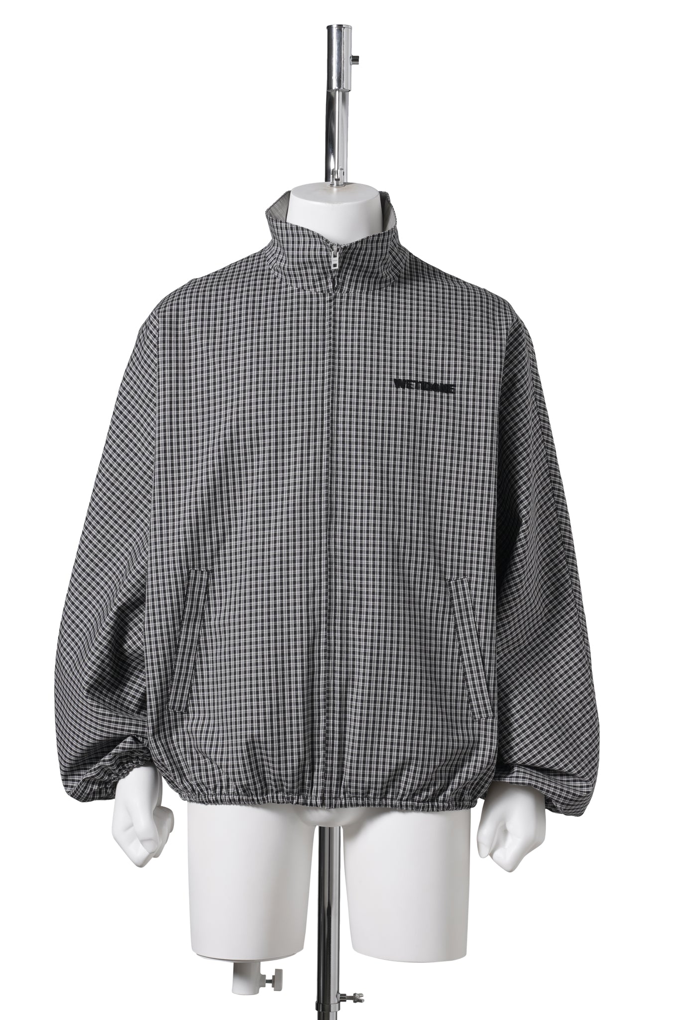 BLACK MENS CHECK DOLMAN JUMPER / BLACK
