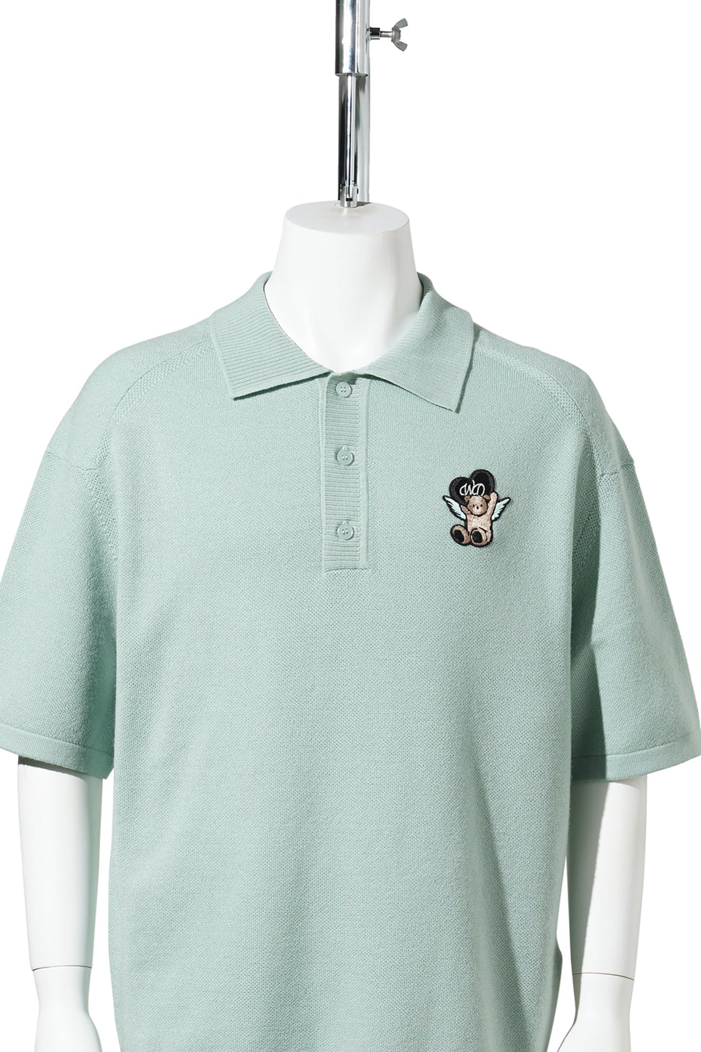 MINT PATCH DETAILED KNIT POLO / MINT