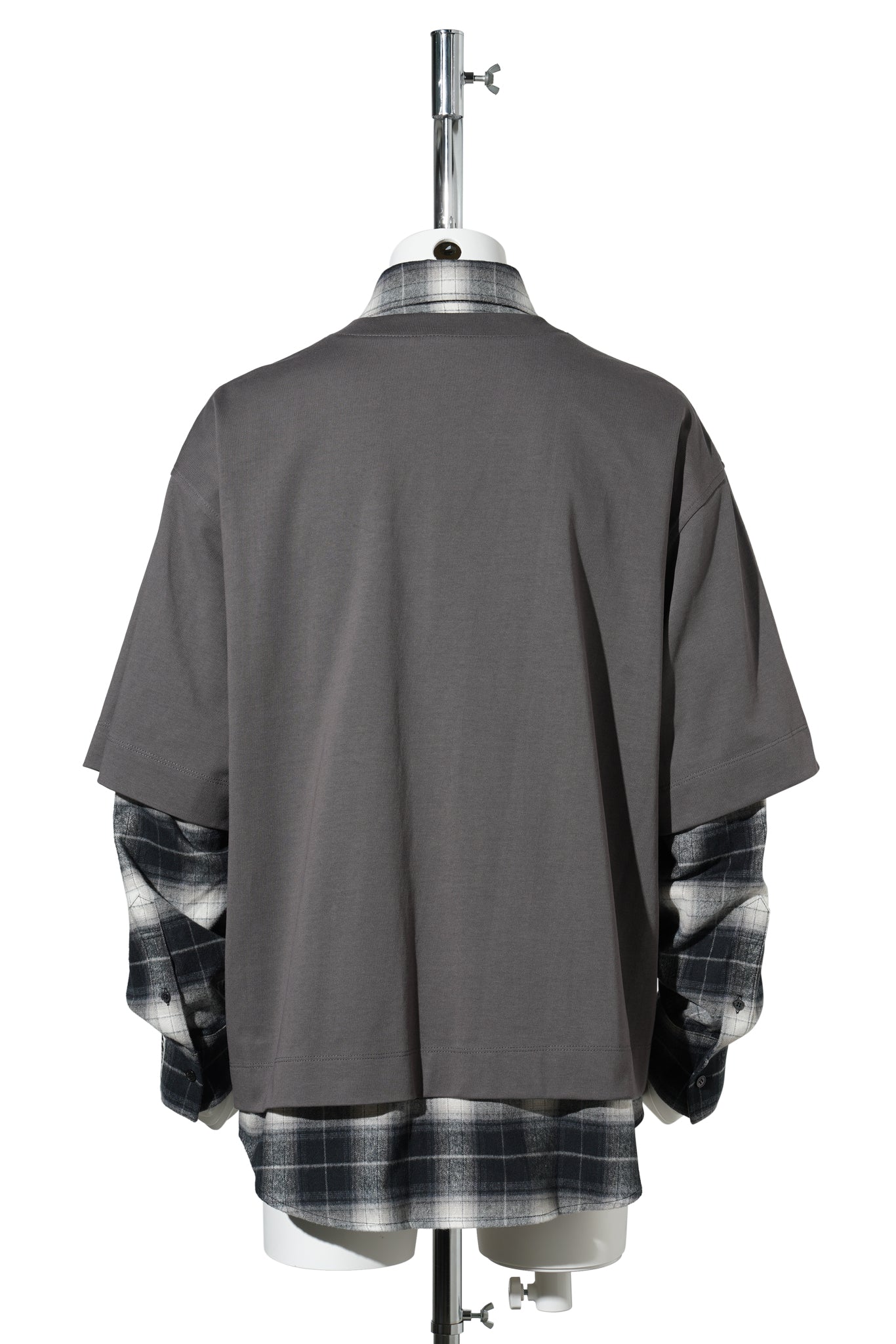 CHARCOAL CHECK LAYERED SHIRT / CHARCOAL