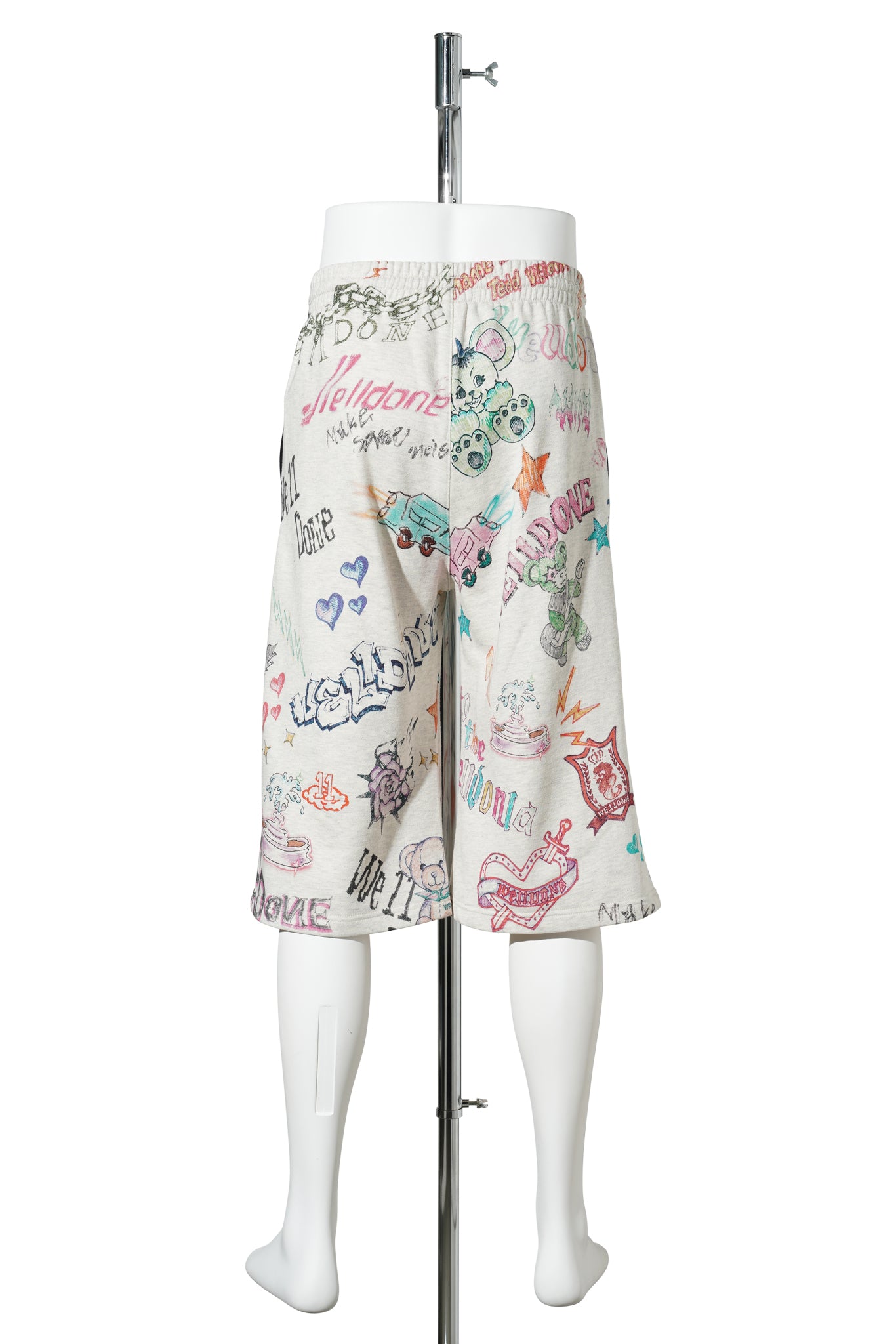 M/GREY DOODLE PRINTED SHORTS / M/GREY