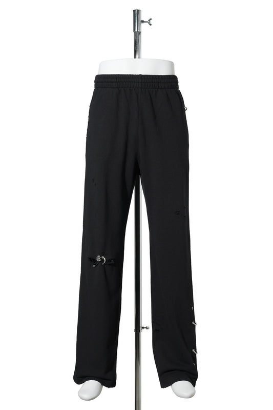 BLACK PIERCING DETAIL SWEATPANTS / BLACK