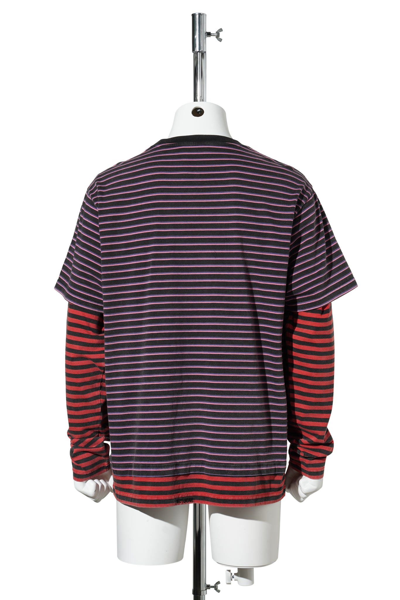 PINK STRIPE LAYERED LONG-SLEEVED T-SHIRT / PINK