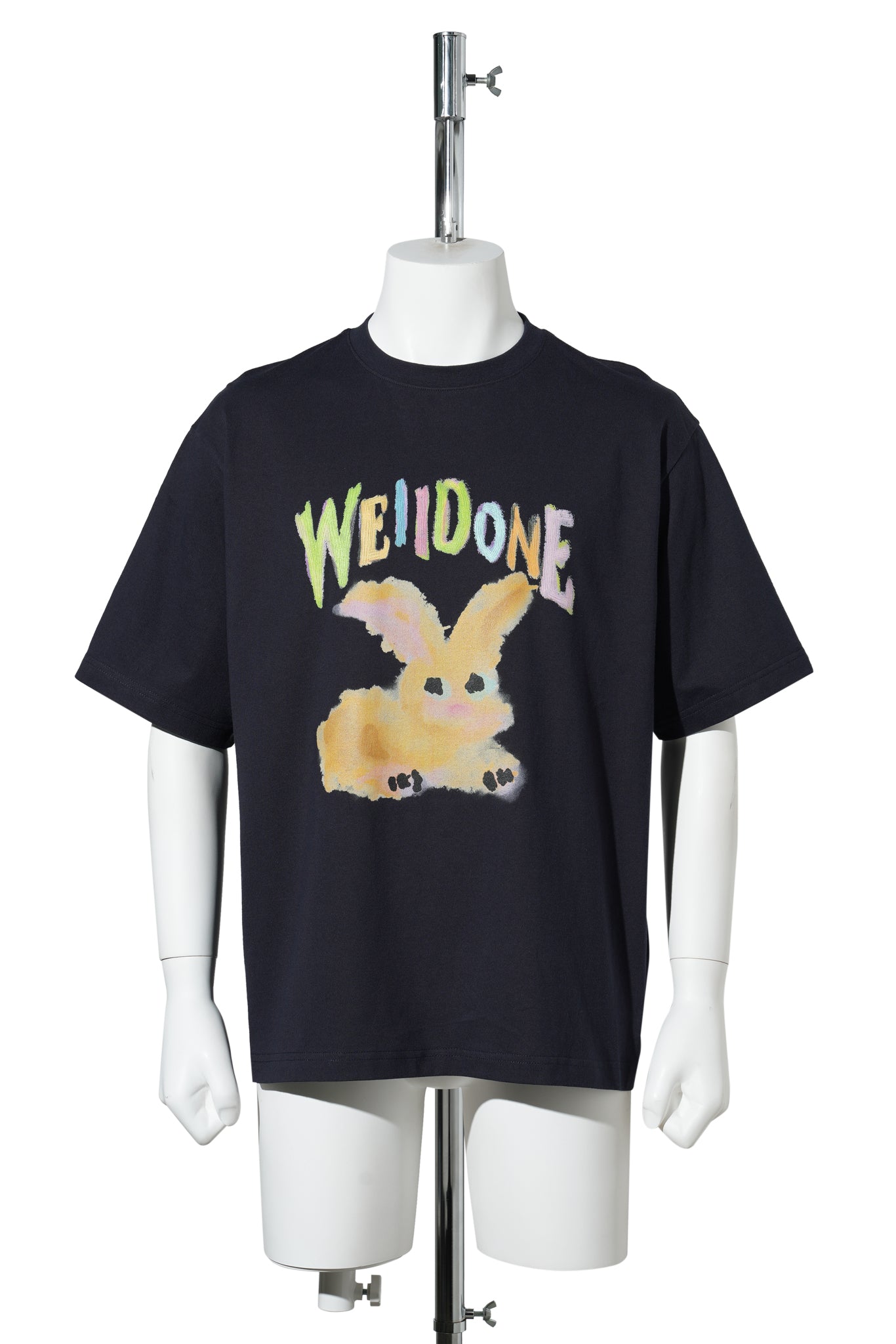 NAVY PAINTED RABBIT T-SHIRT / NAVY