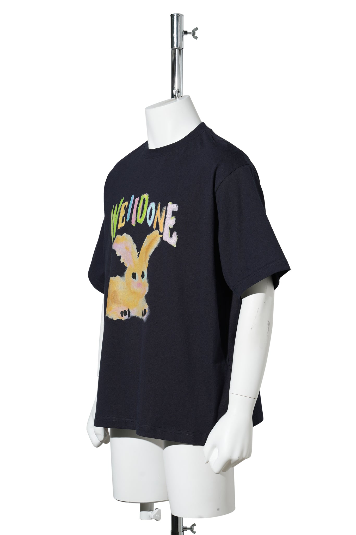 NAVY PAINTED RABBIT T-SHIRT / NAVY