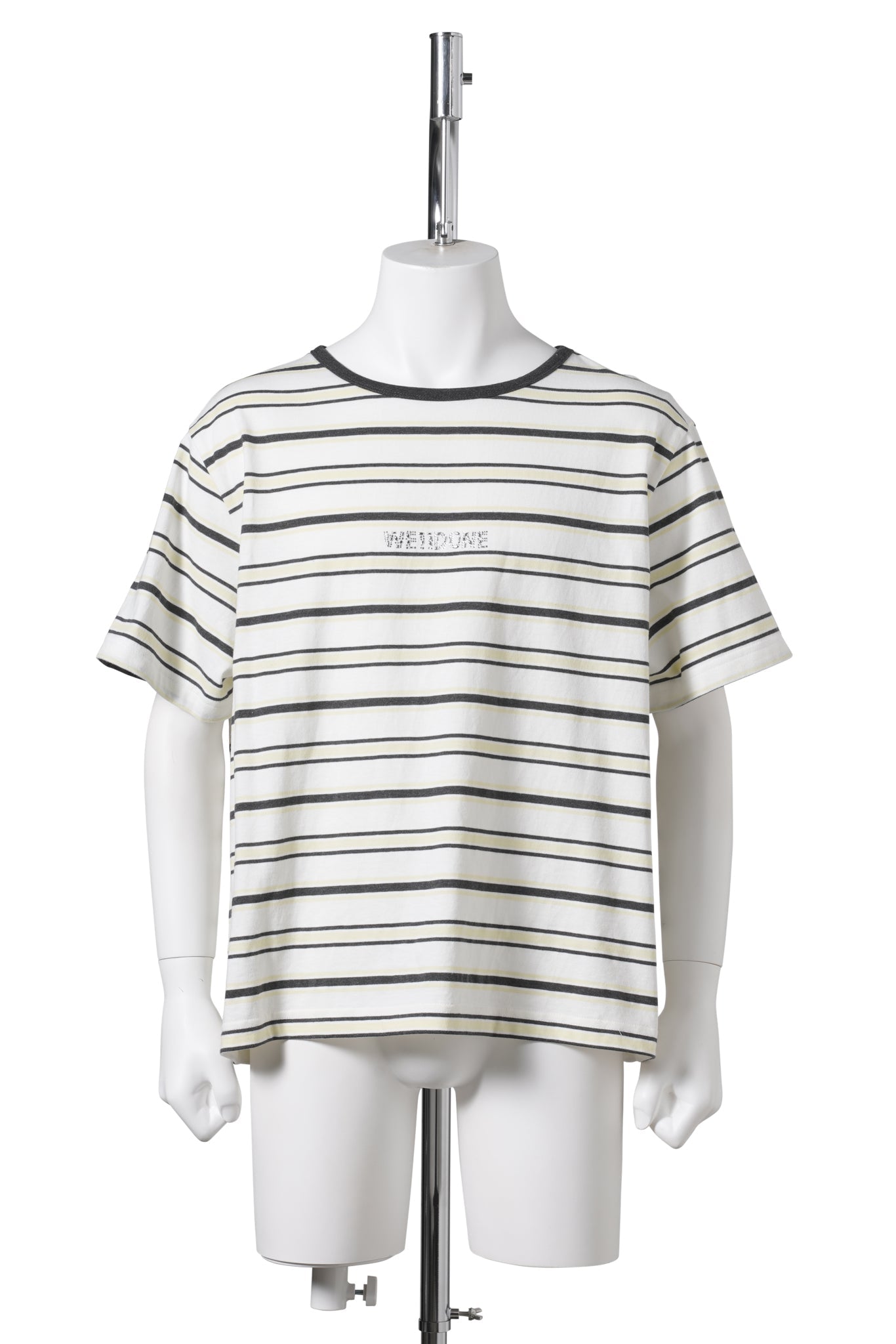 WHITE RHINESTONE STRIPE T-SHIRT / WHITE