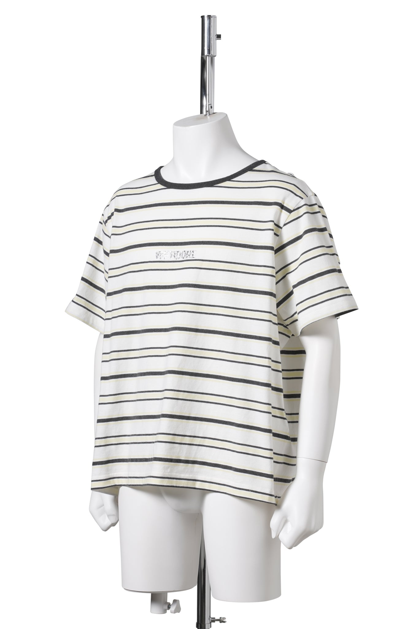 WHITE RHINESTONE STRIPE T-SHIRT / WHITE
