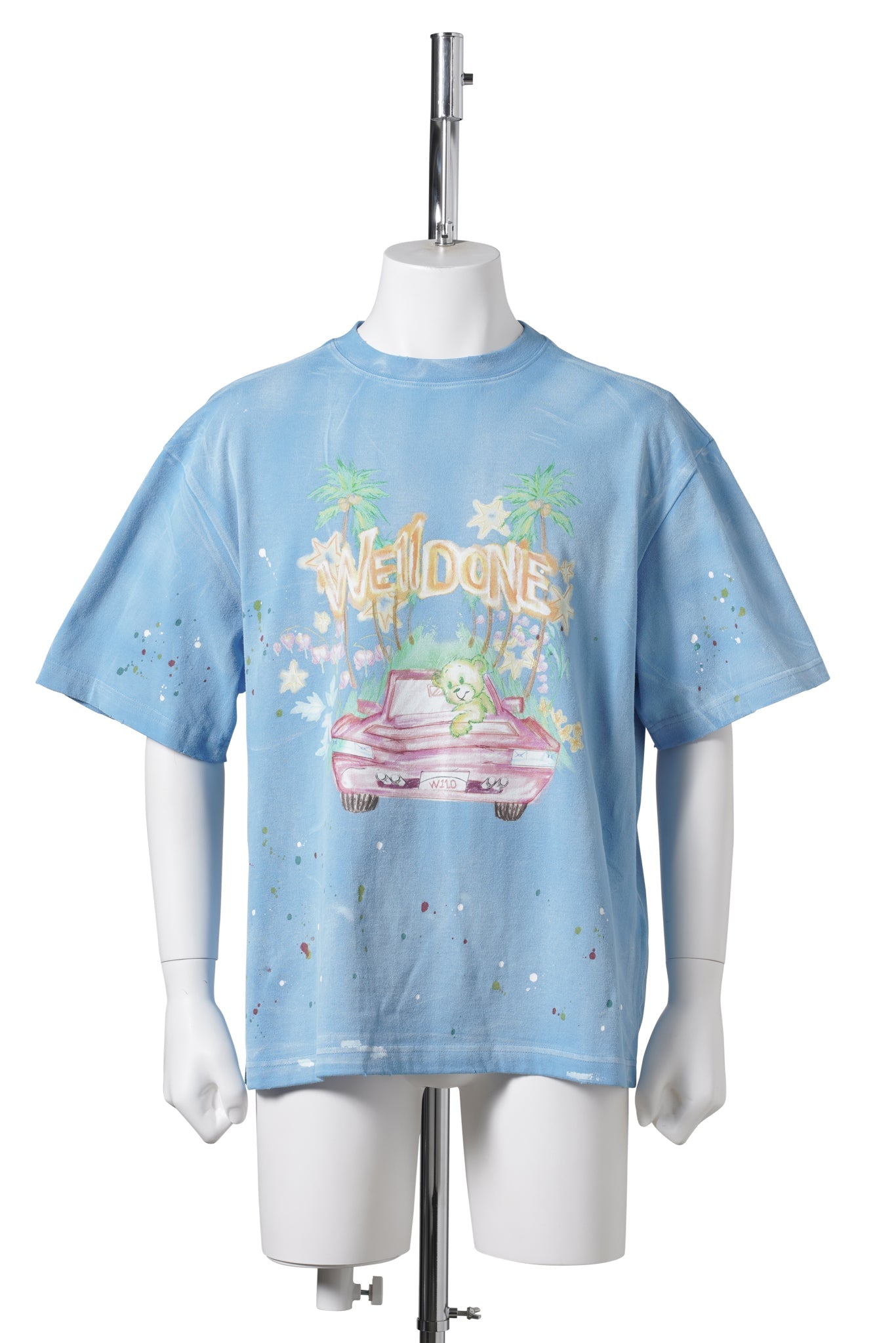 BLUE DIRTY PAINTING T-SHIRT / BLUE