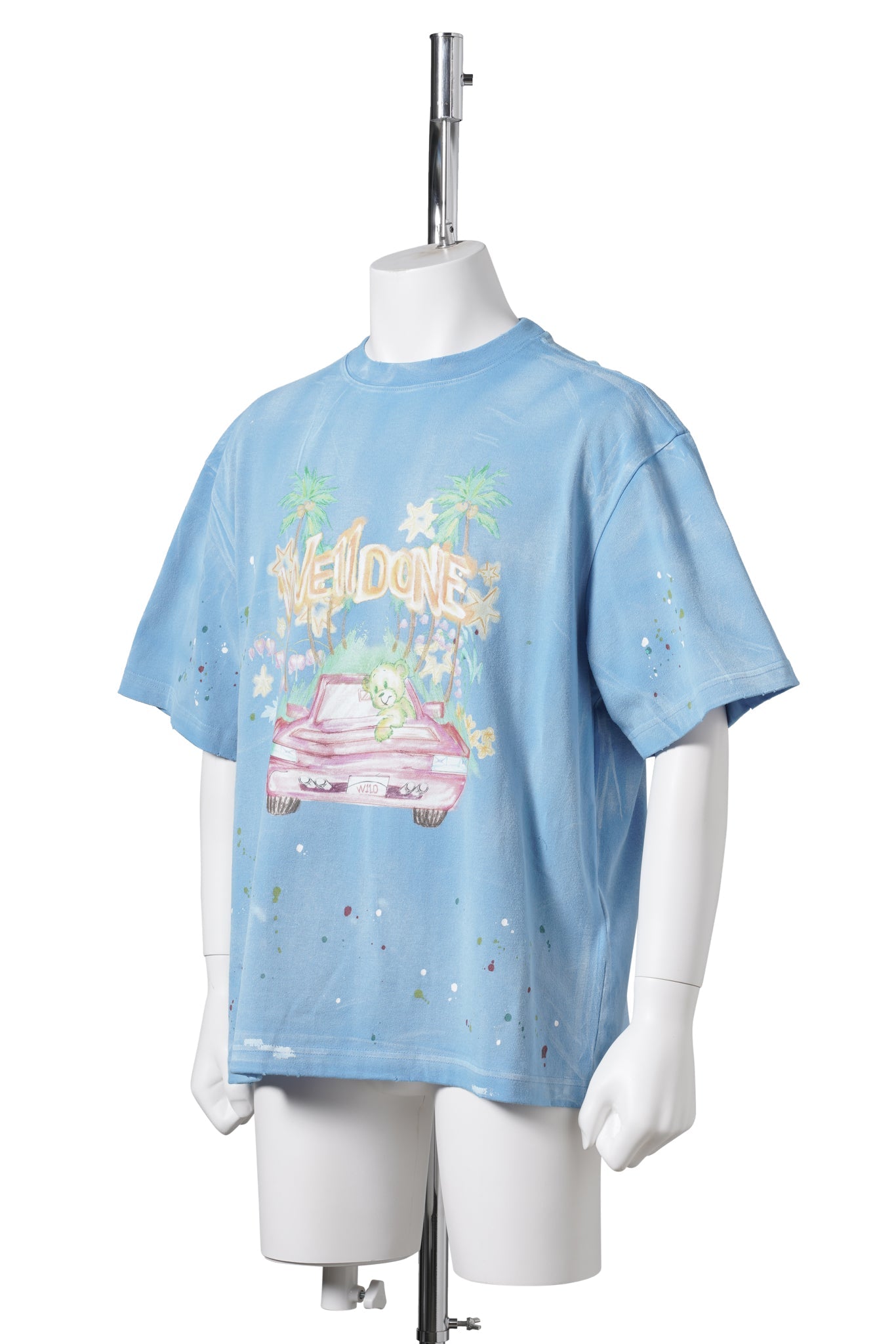 BLUE DIRTY PAINTING T-SHIRT / BLUE