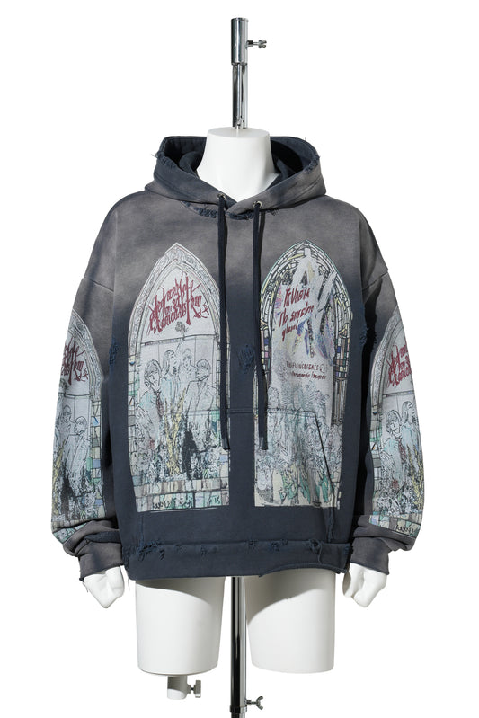 MOTLEY HOODED PULLOVER / VIOLET