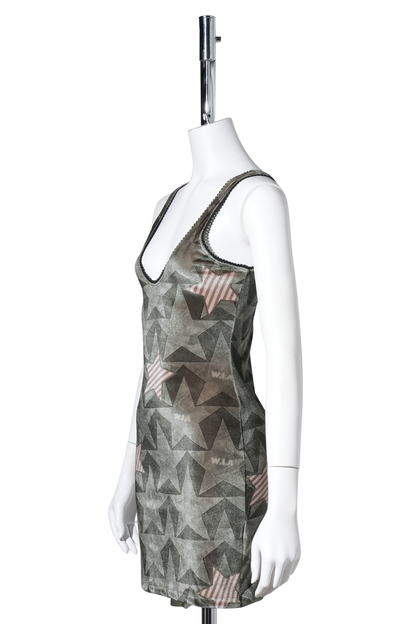 SMASHED GREY VEL DRESS 204 / GREY