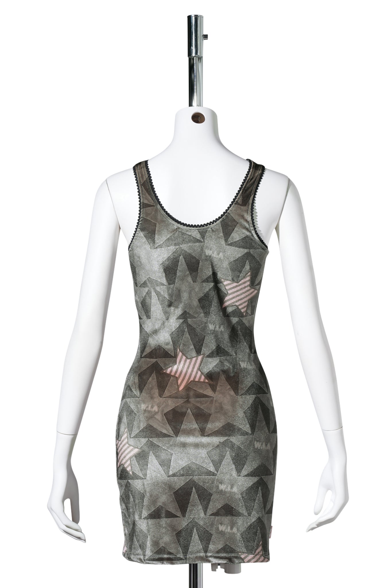 SMASHED GREY VEL DRESS 204 / GREY