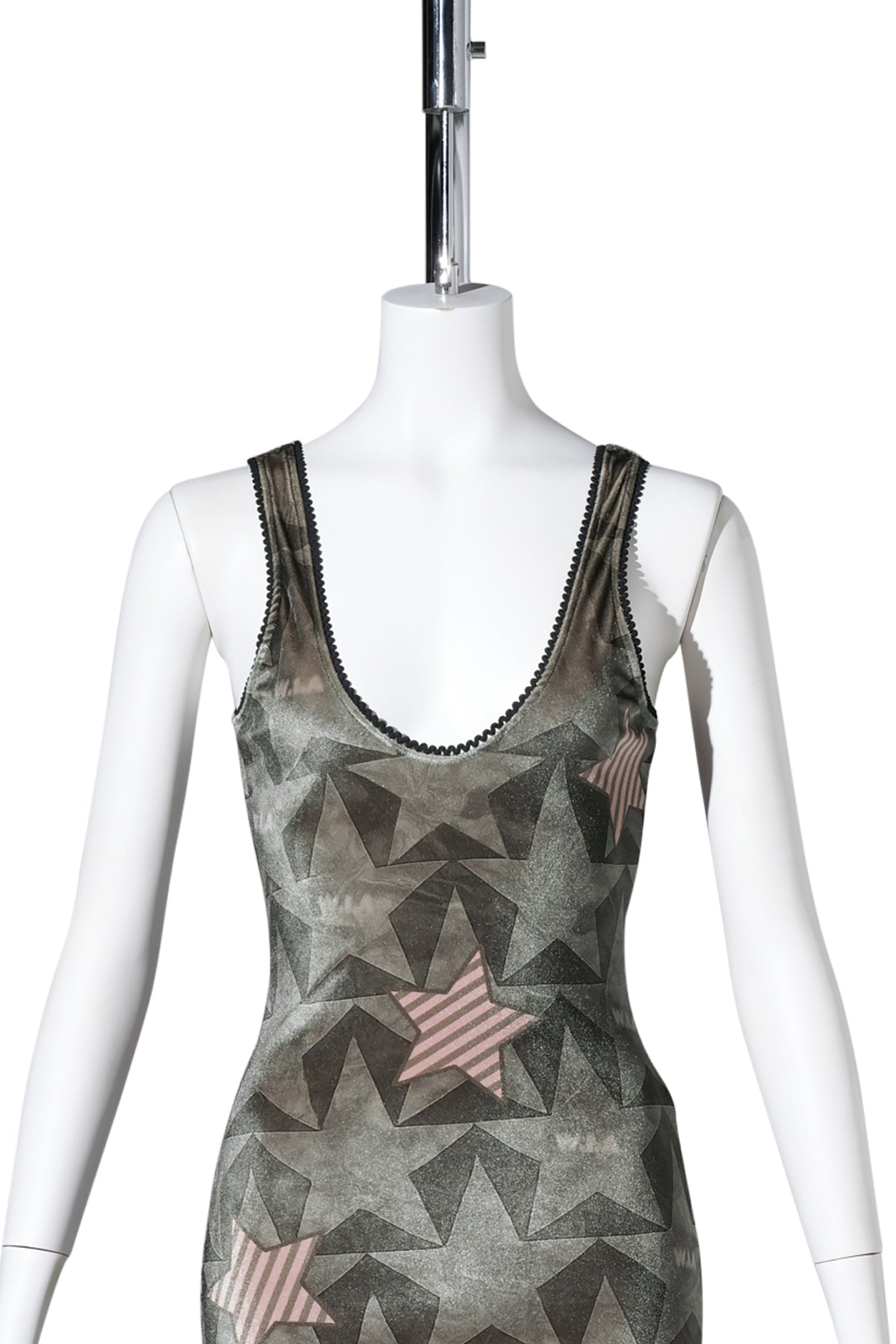 SMASHED GREY VEL DRESS 204 / GREY