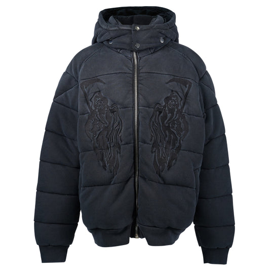 FLEECE PUFFER JACKET / BLACK