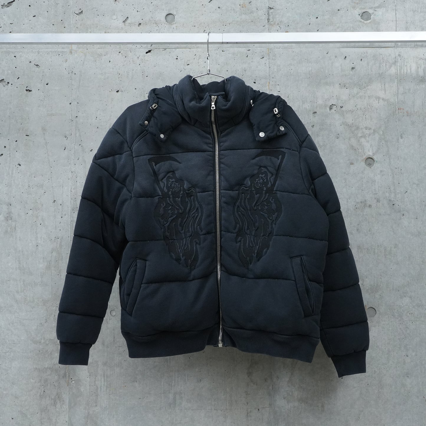 FLEECE PUFFER JACKET / BLACK