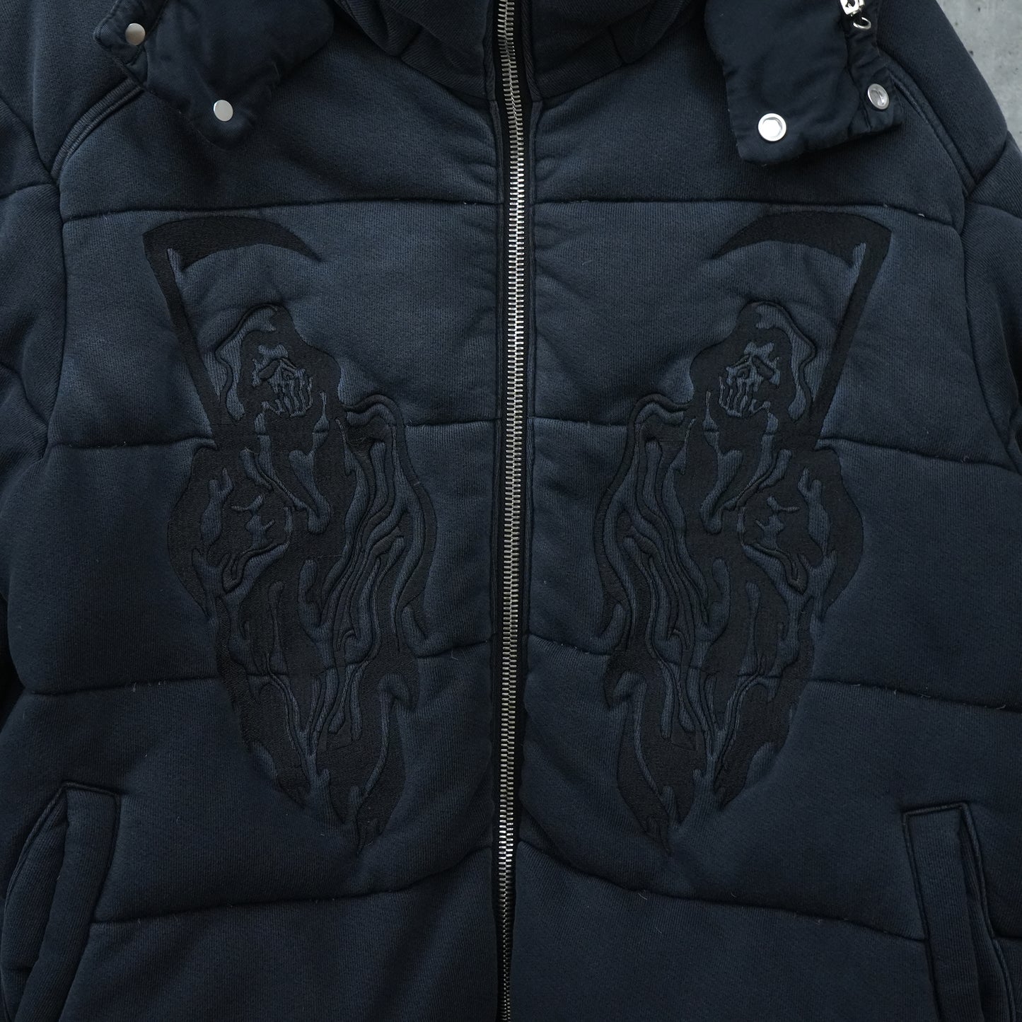 FLEECE PUFFER JACKET / BLACK