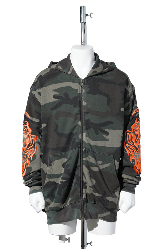 SERENITY REAPER THERMAL LINED ZIP UP / WASHED WOODLAND CAMO