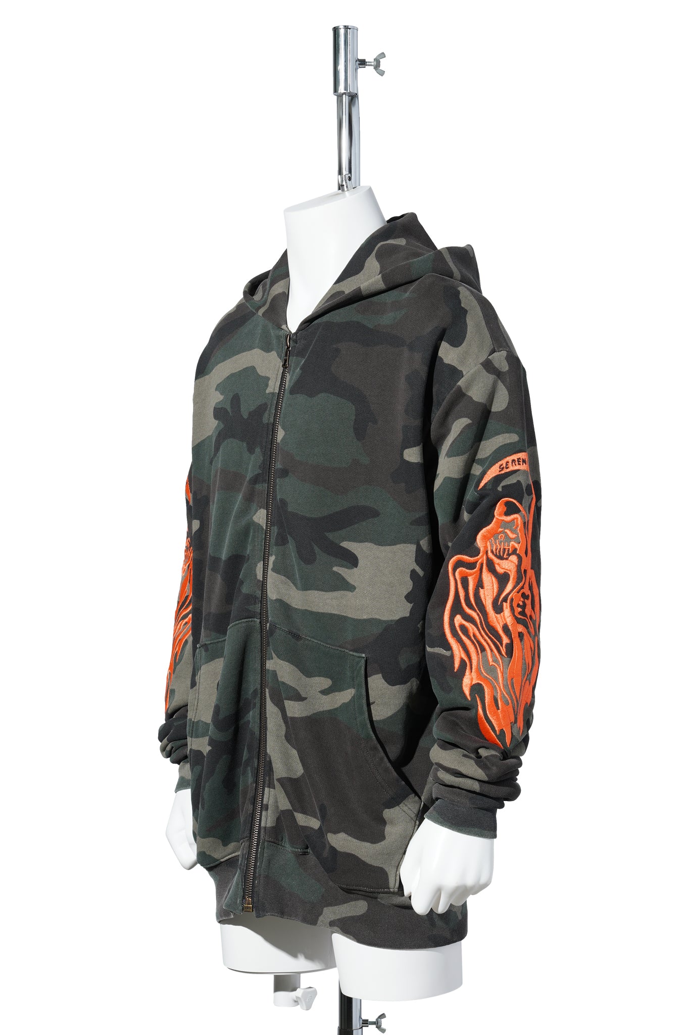 SERENITY REAPER THERMAL LINED ZIP UP / WASHED WOODLAND CAMO