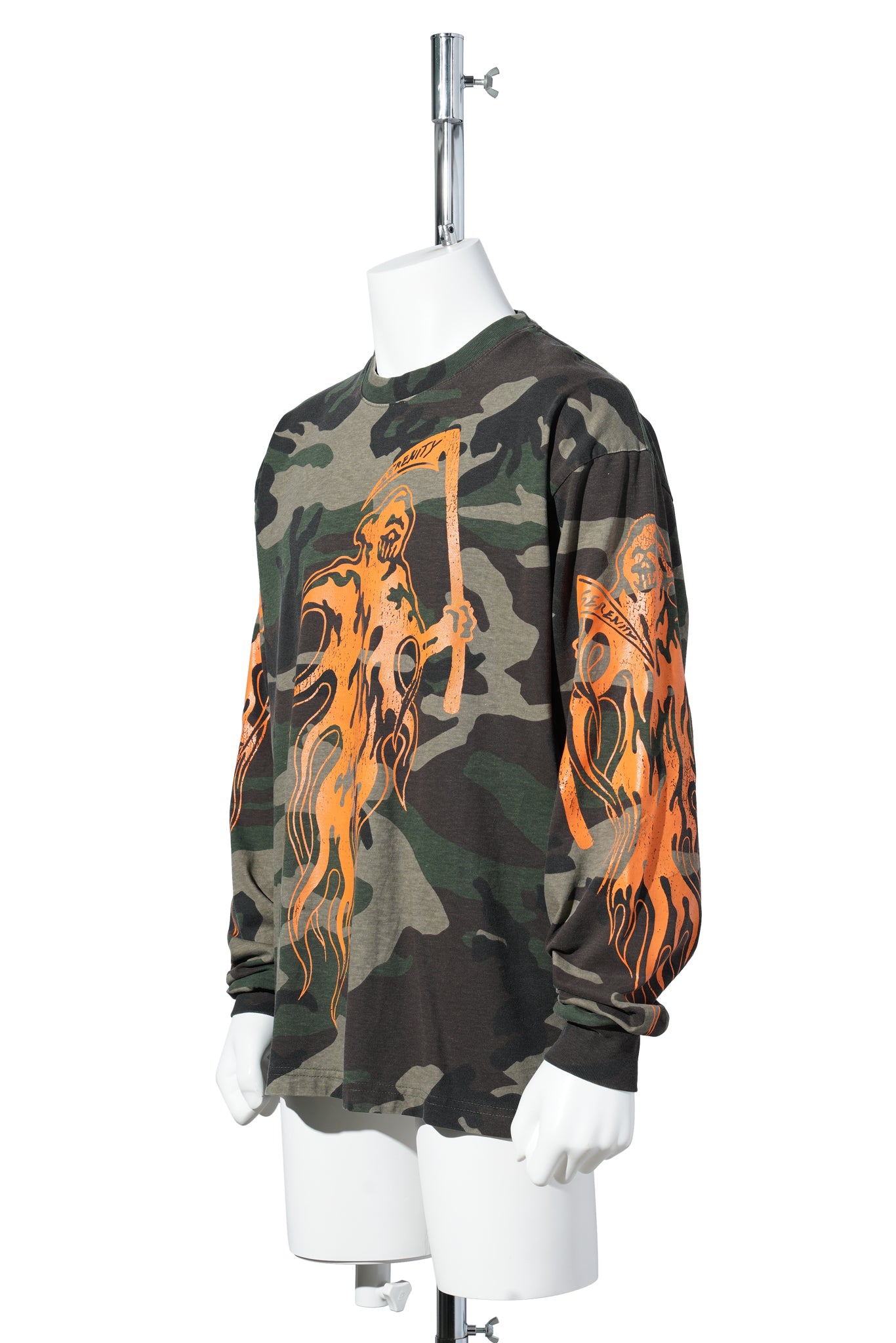 SERENITY REAPER STAPLE LONG SLEEVE T-SHIRT / WASHED WOODLAND CAMO