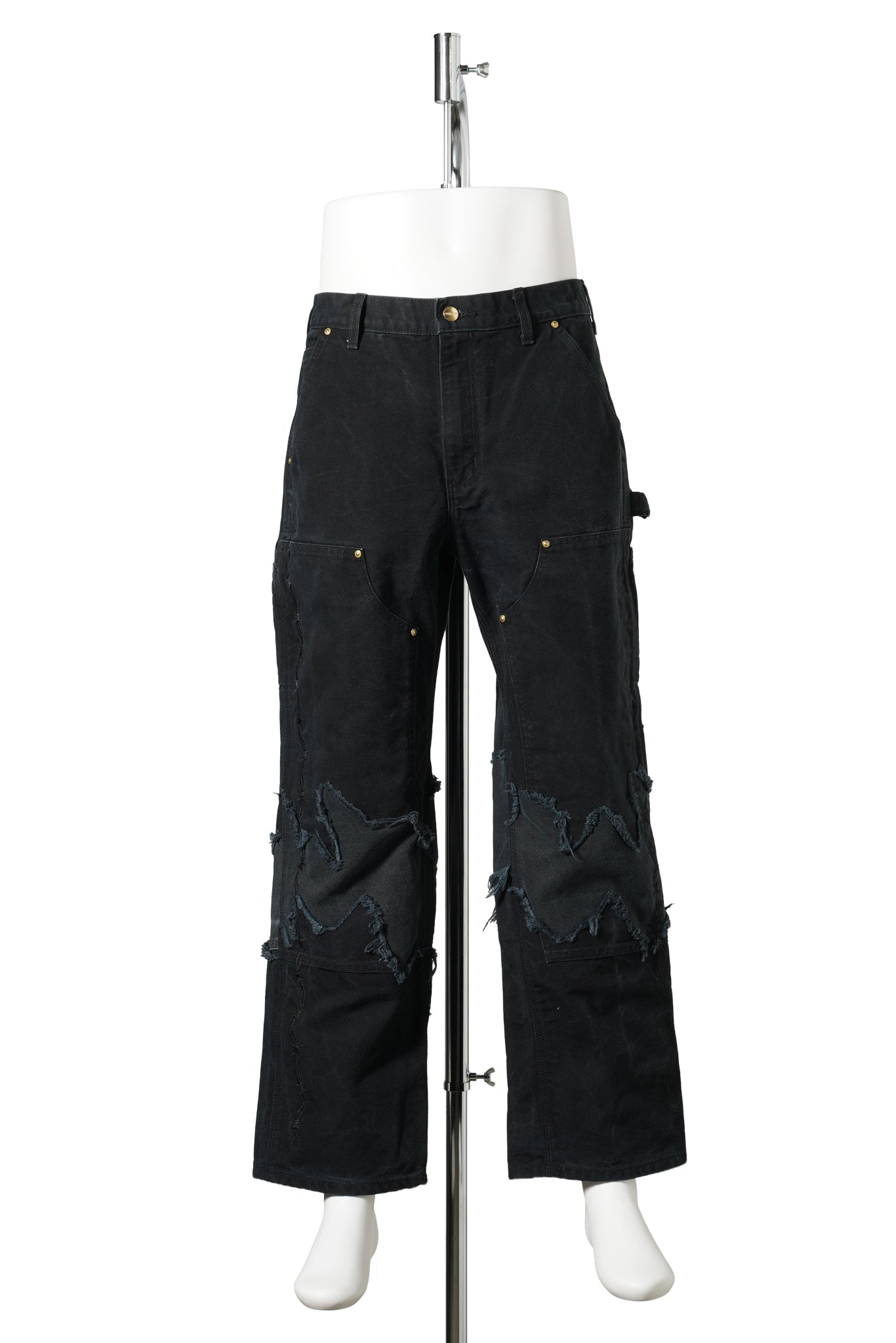 BARBED WIRE RECONSTRUCTED VINTAGE CARHARTT DOUBLE KNEE PANTS / BLACK