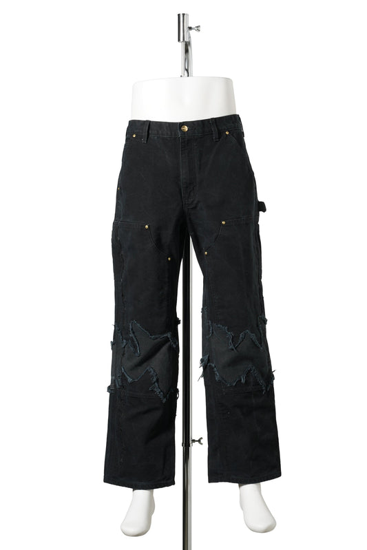 BARBED WIRE RECONSTRUCTED VINTAGE CARHARTT DOUBLE KNEE PANTS / BLACK