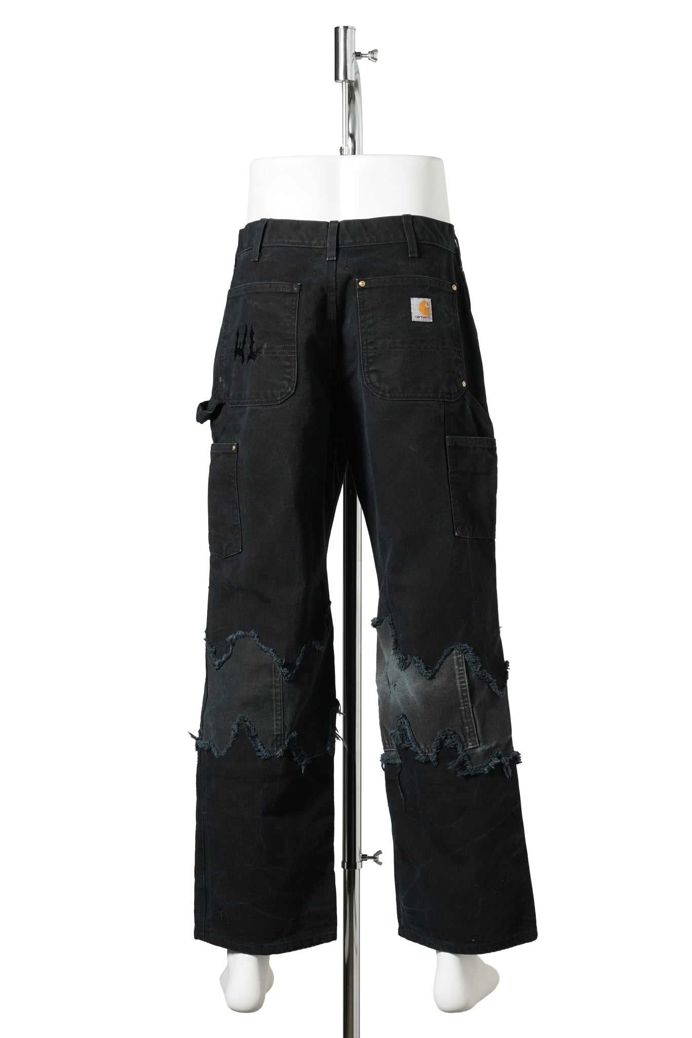 BARBED WIRE RECONSTRUCTED VINTAGE CARHARTT DOUBLE KNEE PANTS / BLACK