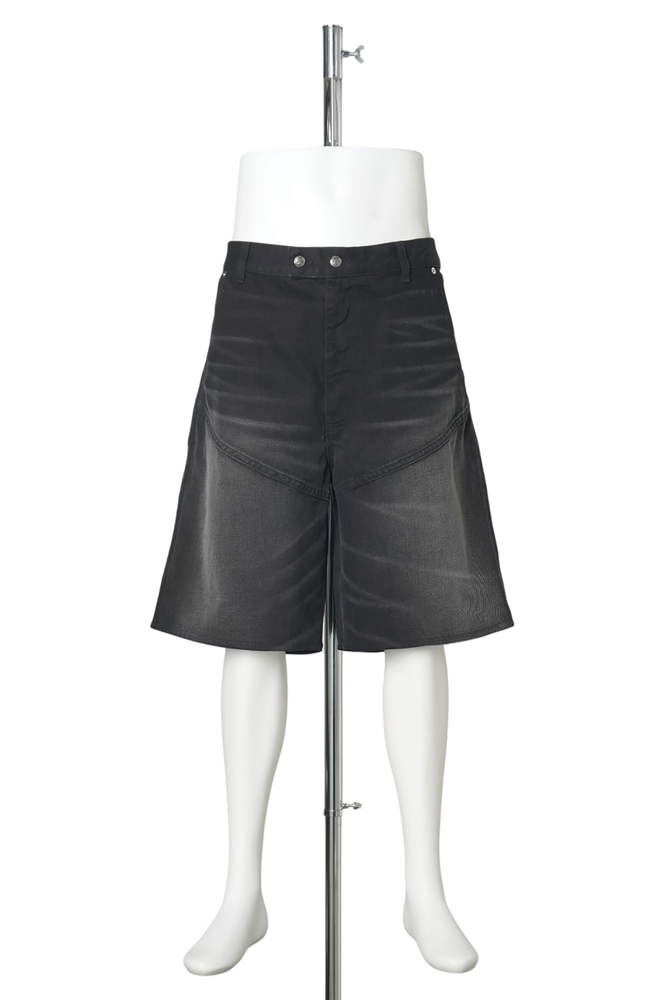 REAPER BAGGY MOTO DENIM SHORT / FADED BLACK