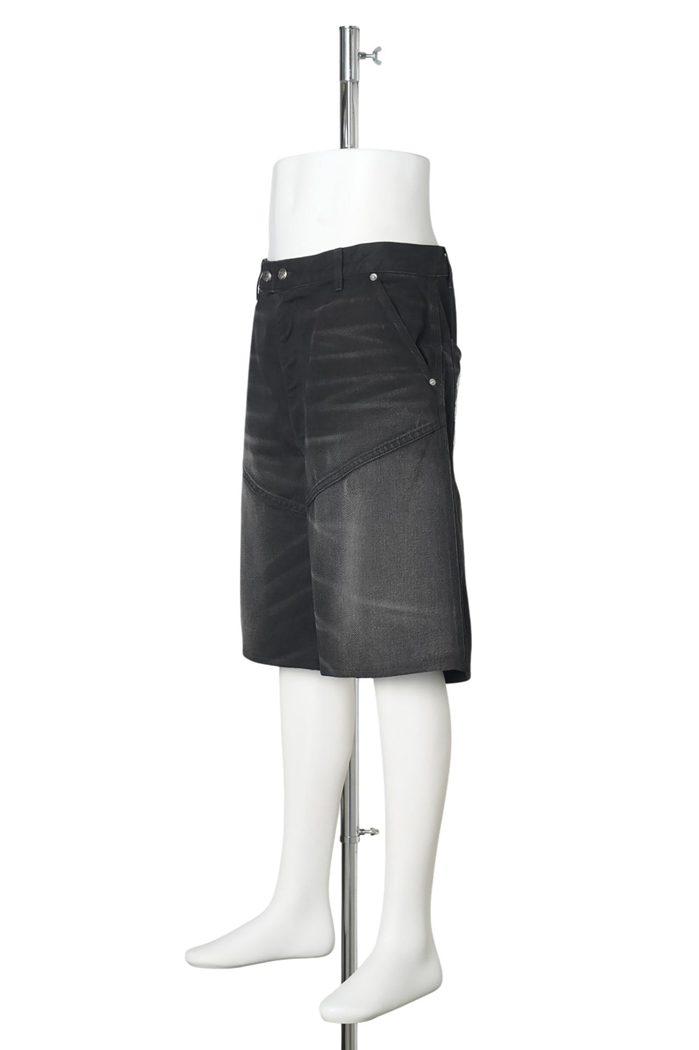 REAPER BAGGY MOTO DENIM SHORT / FADED BLACK