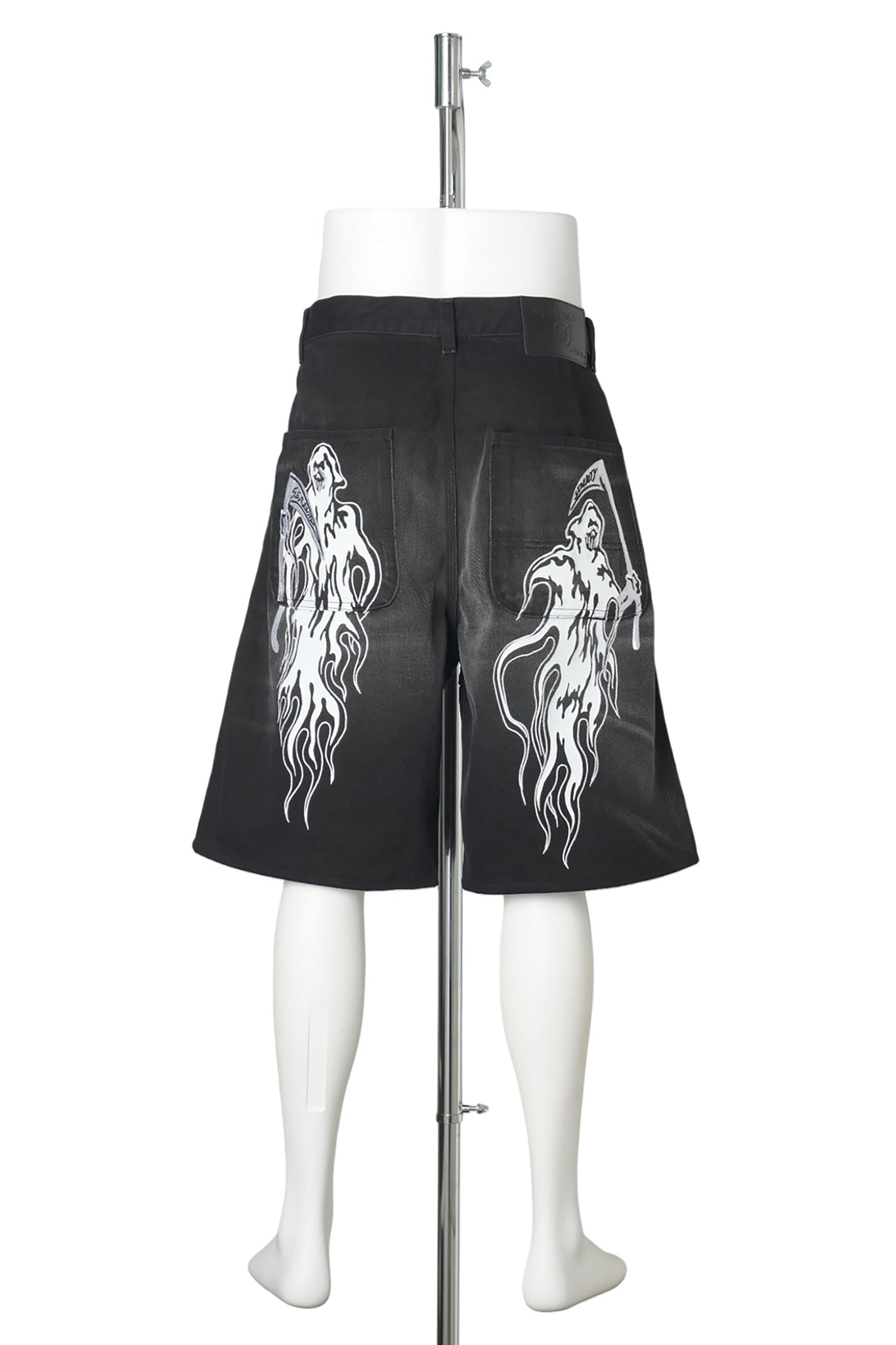 REAPER BAGGY MOTO DENIM SHORT / FADED BLACK