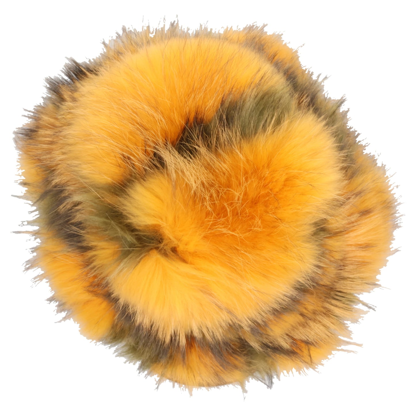 FAUX FUR HAT WITH CRYSTAL / YELLOW