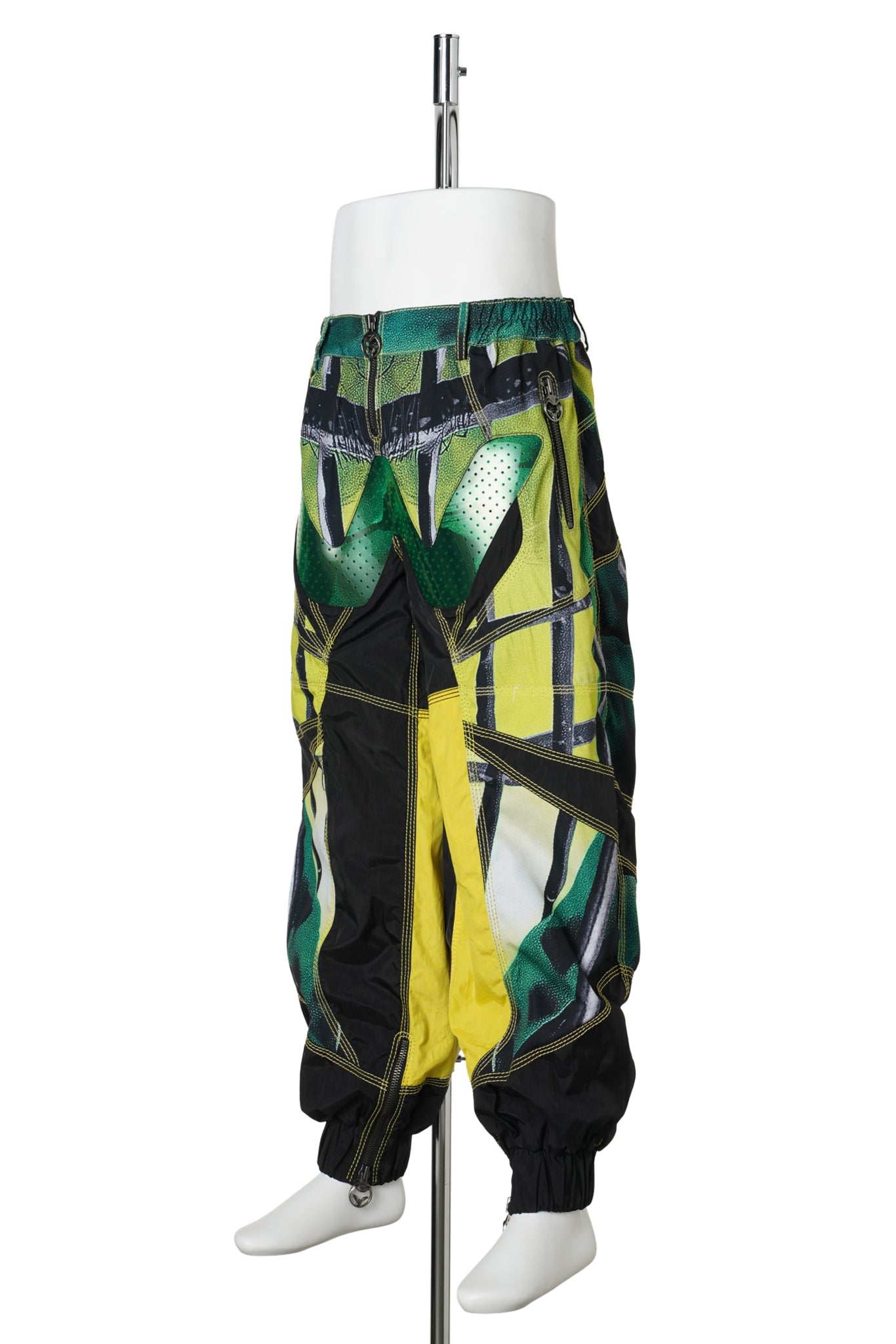 LOOSE-FIT W-PANEL BIKER PANTS / GREEN