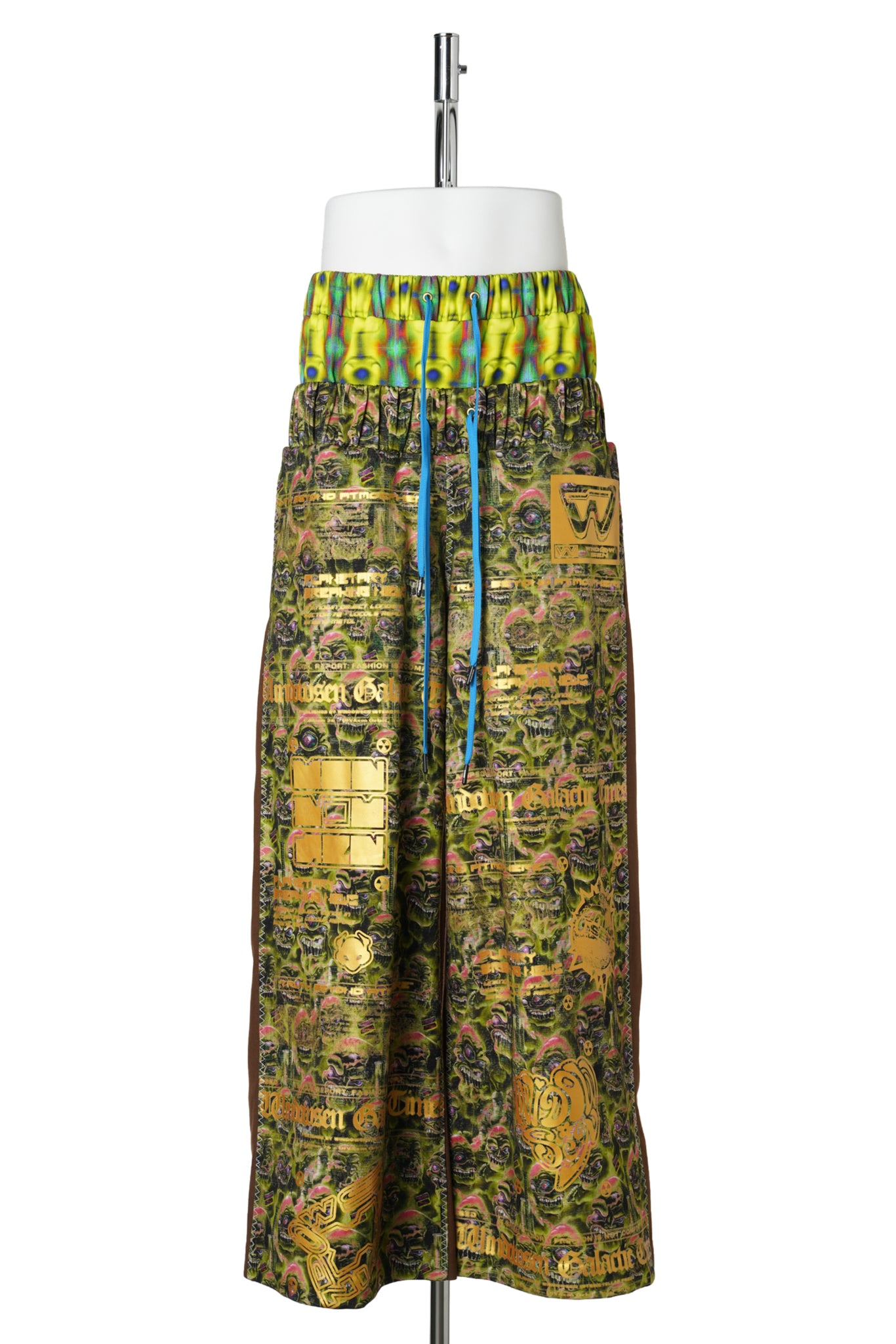 DOUBLE WAISTBAND PRINTED LOOSE-FIT SWEATPANTS / YELLOW