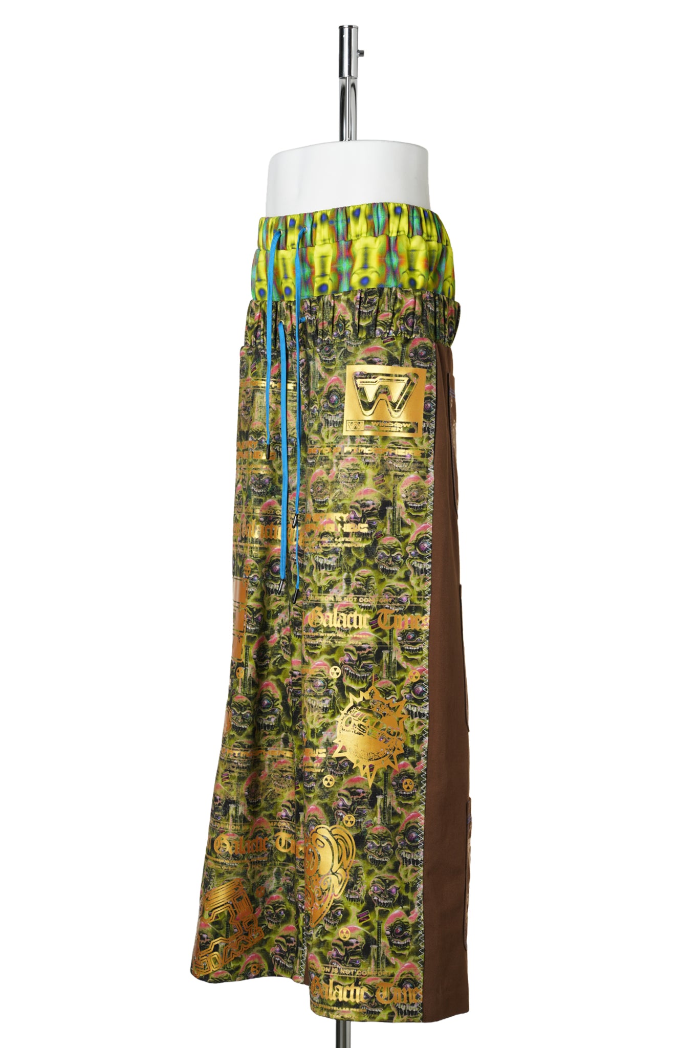 DOUBLE WAISTBAND PRINTED LOOSE-FIT SWEATPANTS / YELLOW