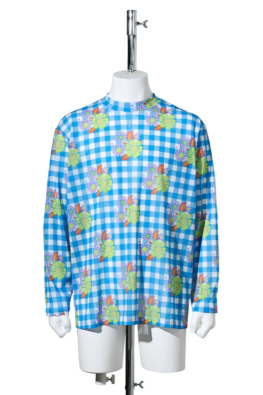 POWERNET LONG SLEEVE TEE / FLOWER GINGHAM