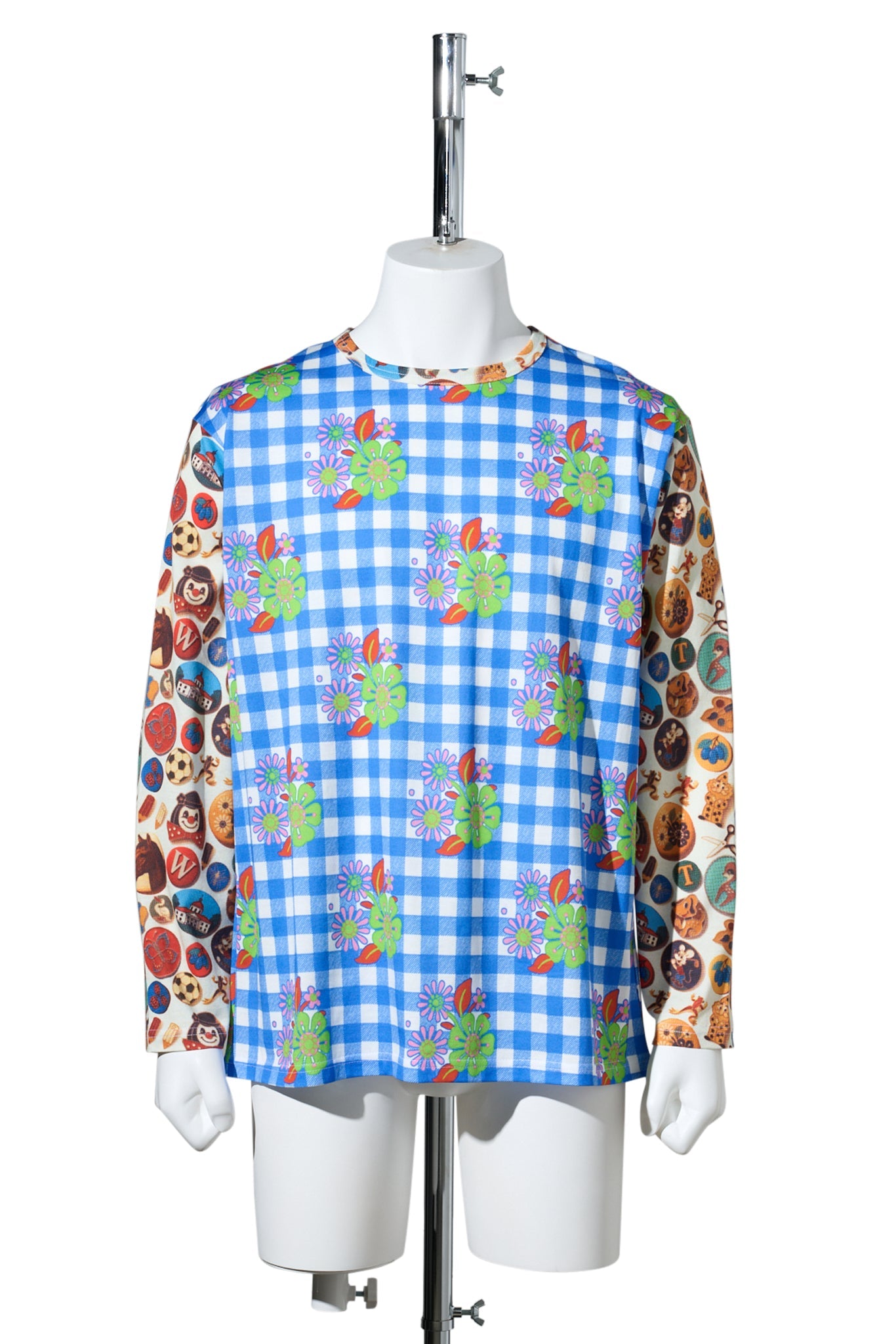 LONG SLEEVE T-SHIRT / FLOWER/BADGES