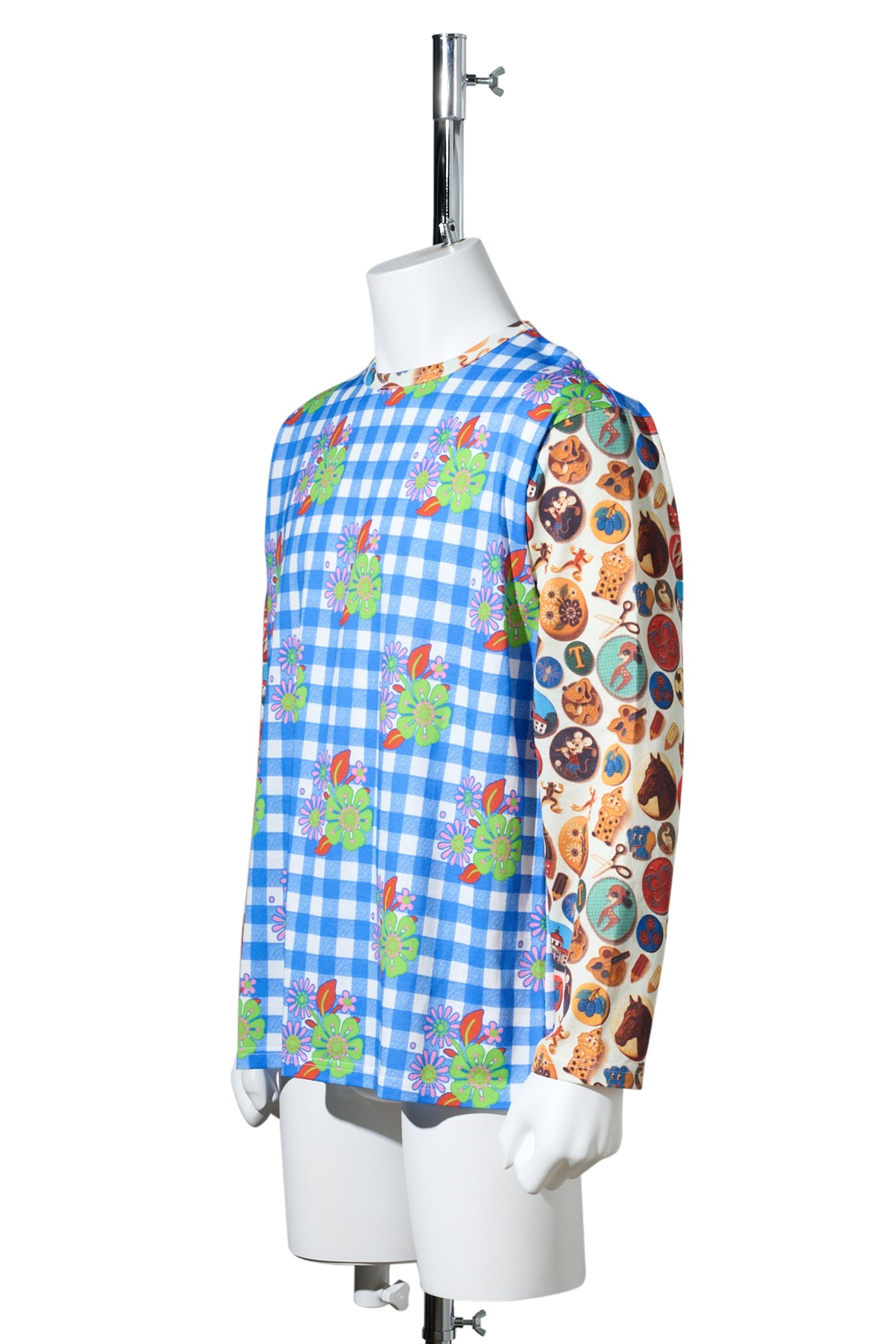 LONG SLEEVE T-SHIRT / FLOWER/BADGES