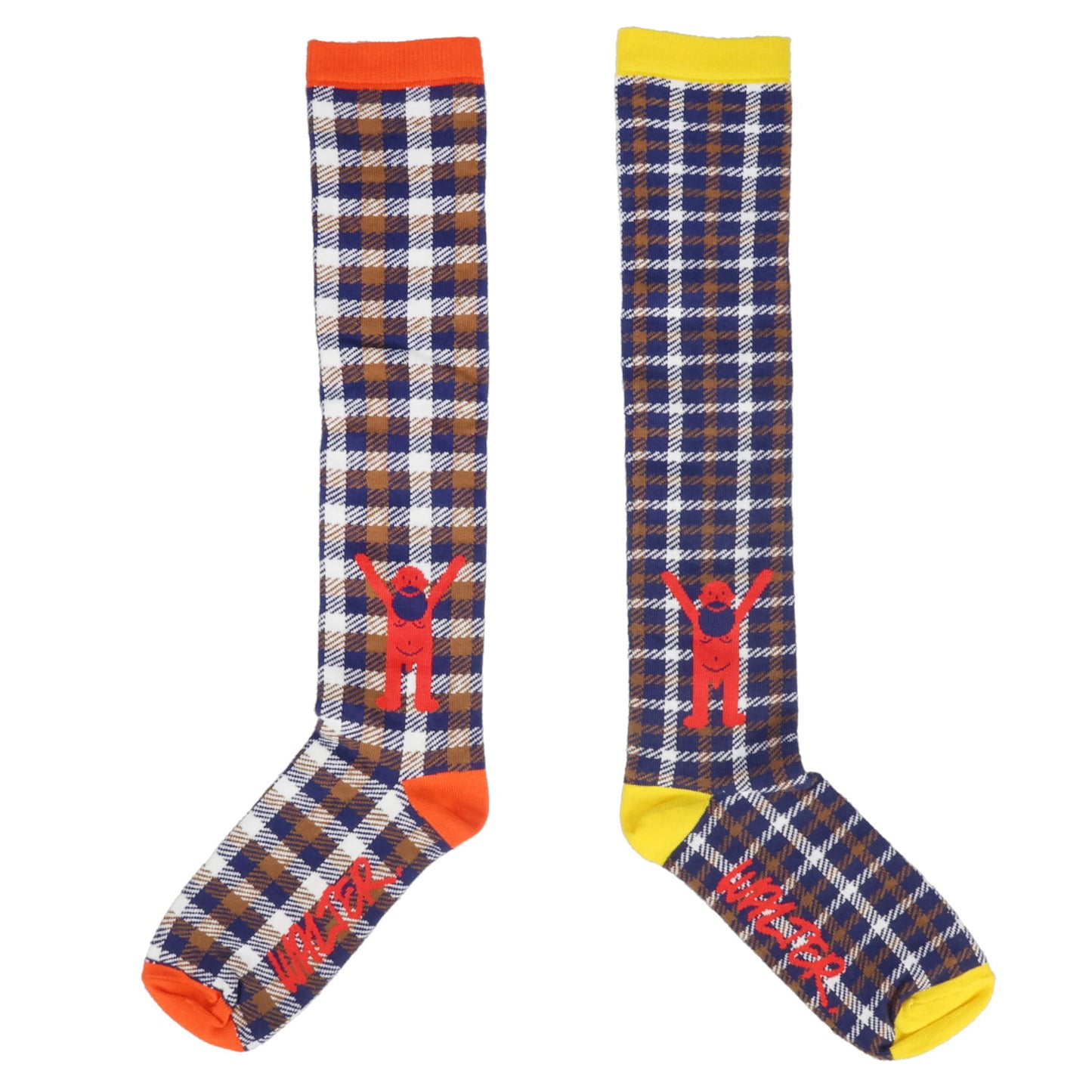 A-SYMMETRIC CHECK SOCKS / COMB.I BLUE