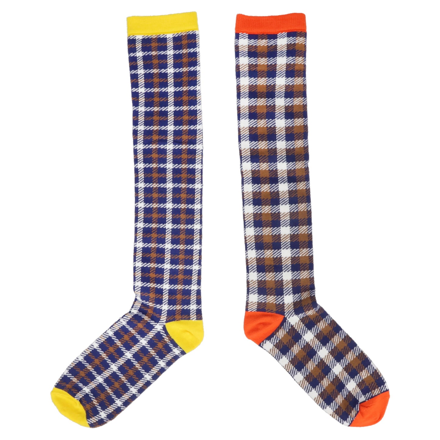 A-SYMMETRIC CHECK SOCKS / COMB.I BLUE