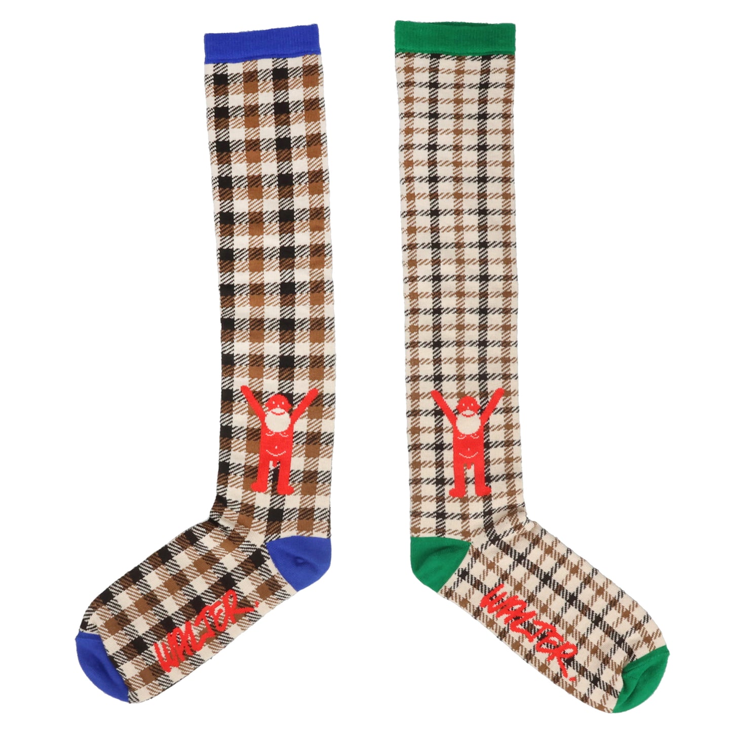 A-SYMMETRIC CHECK SOCKS / COMB.II CAMEL