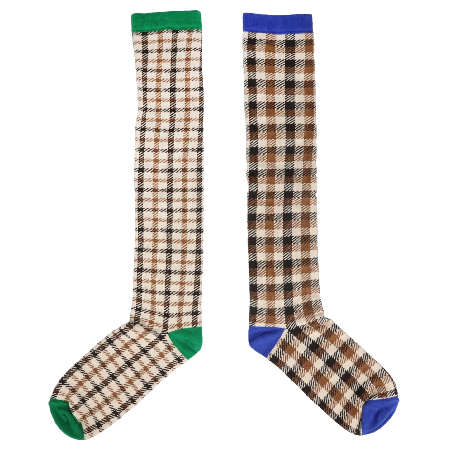 A-SYMMETRIC CHECK SOCKS / COMB.II CAMEL