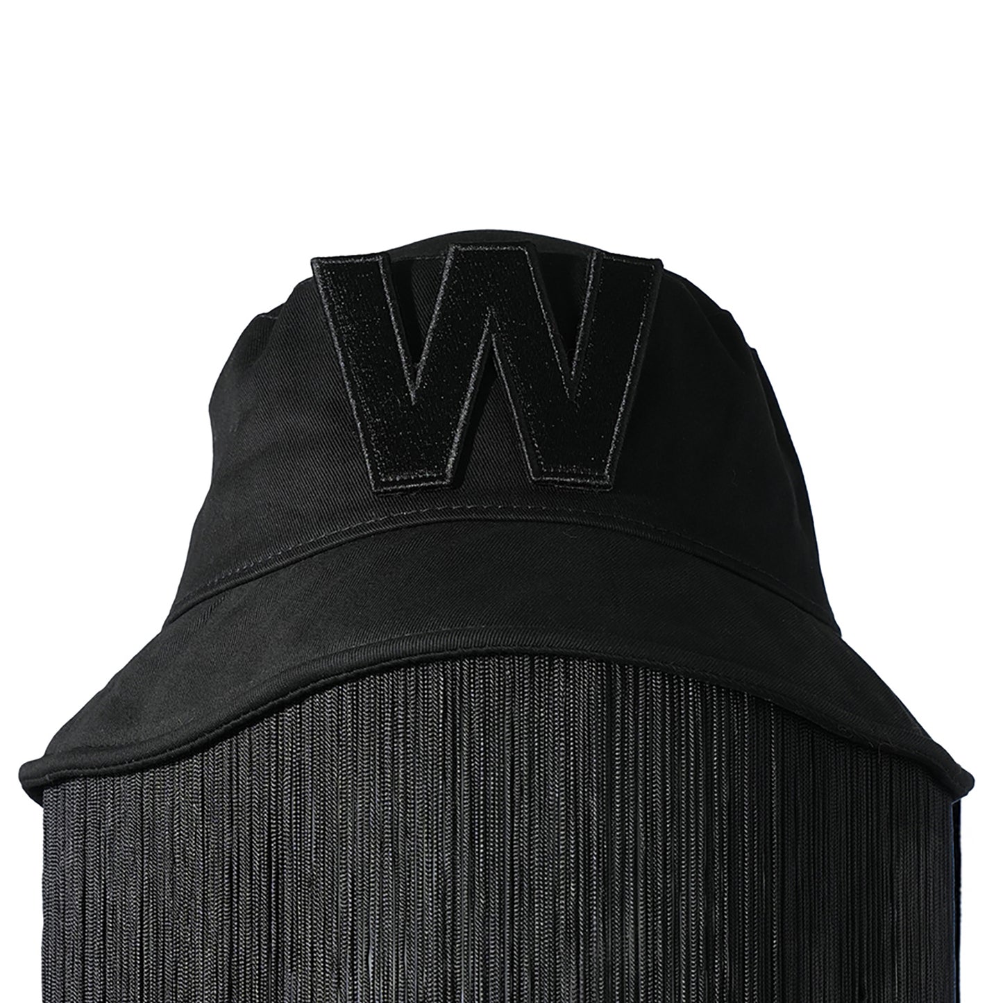W-BUCKET HAT + FRINGES / COMB.I BLACK